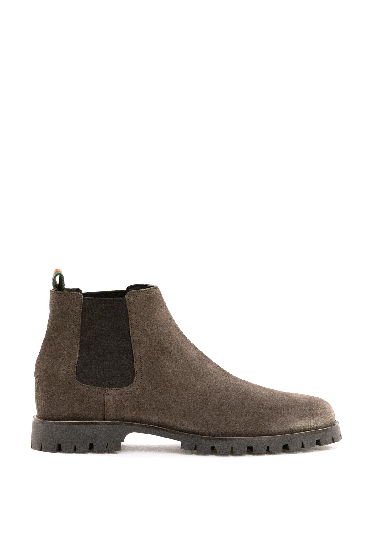 GUCCI Stivaletti chelsea in suede di colore marrone