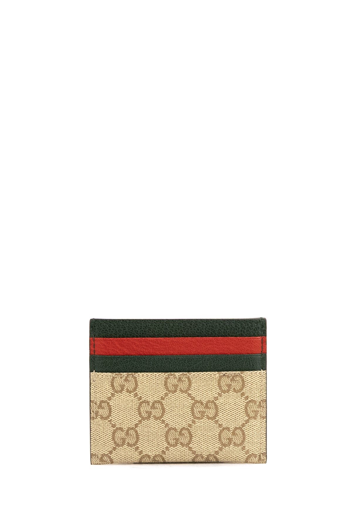 GUCCI Portacarte in tessuto GG spalmato sabbia e marrone, Beige, vista 2