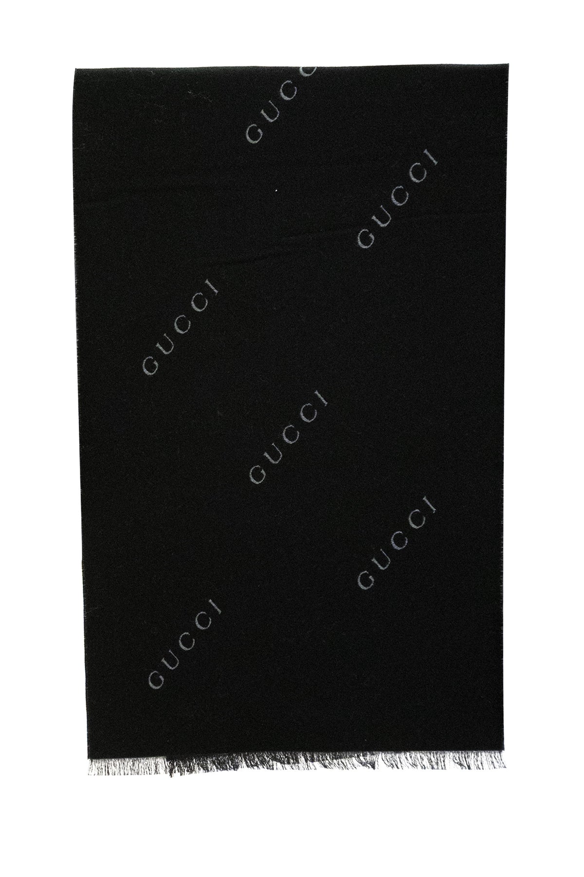 GUCCI Sciarpa in lana e seta jacquard Gucci di colore nero, Nero/bianco, vista 2