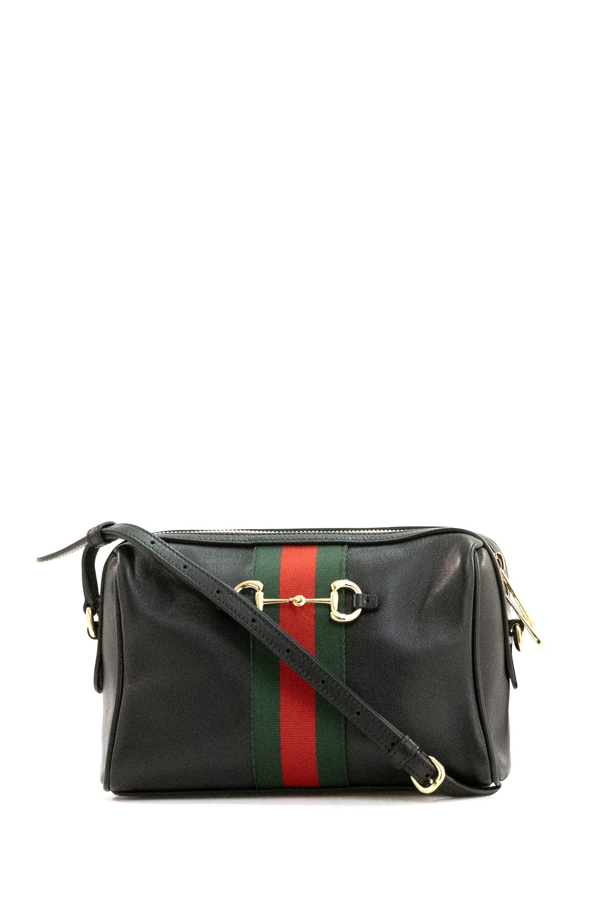 GUCCI Camera bag Gucci Horsebit Web in pelle di colore nero