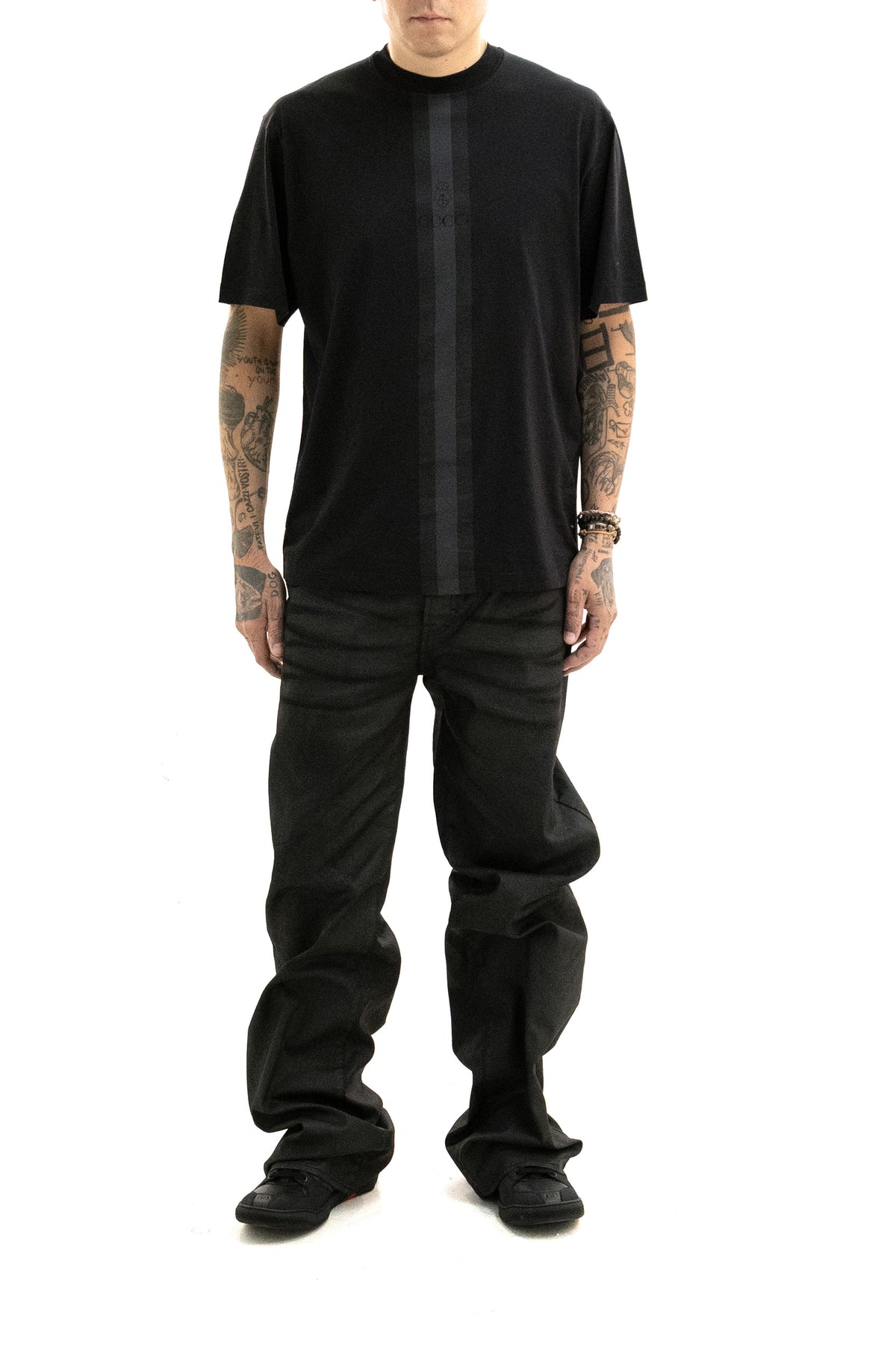 GUCCI T-shirt in cotone di colore nero, vista 3
