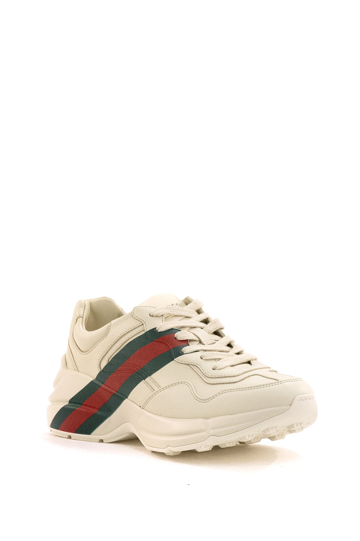 GUCCI Ivory leather Rhyton sneakers, view 2