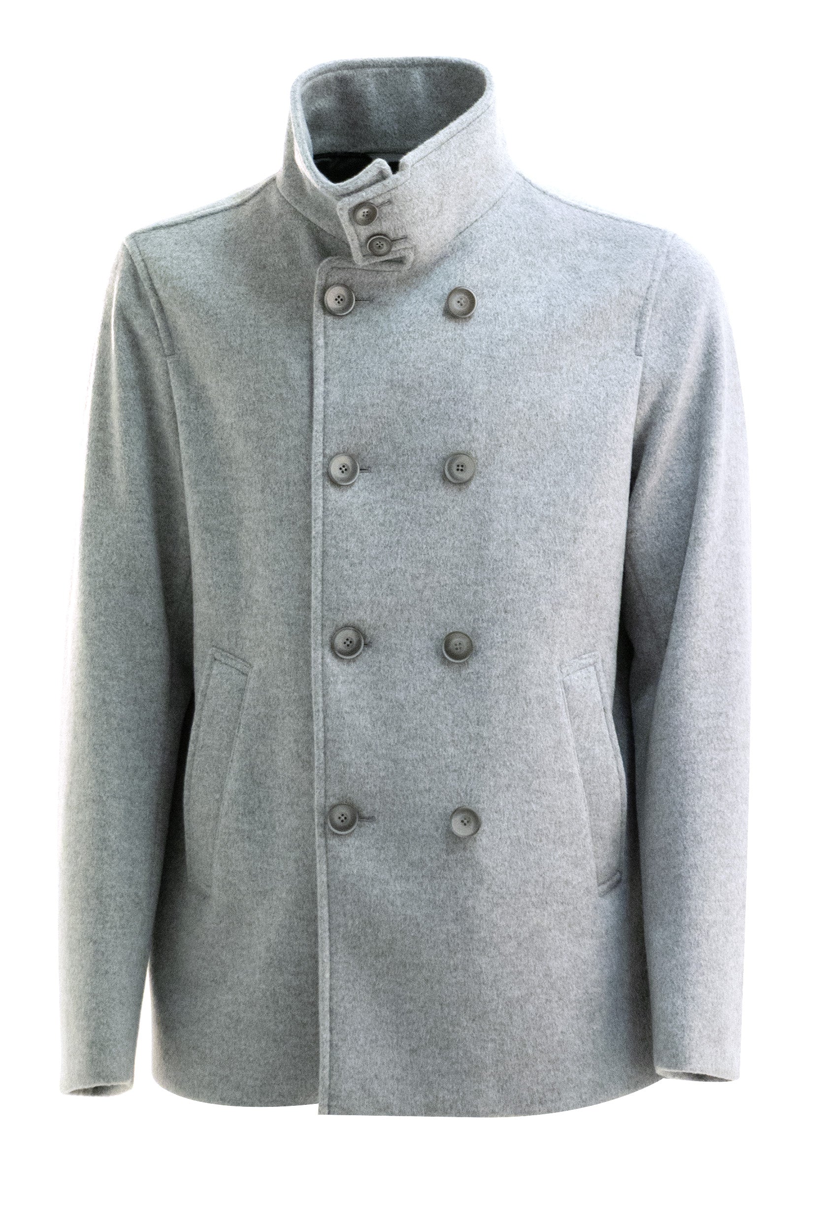 Peacoat in misto viscosa di colore grigio <BR/> PE00018UR 12910 9410 HERNO 