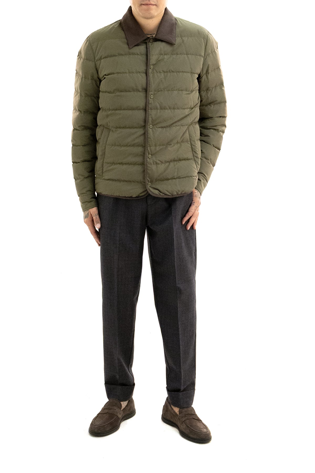 HERNO Giacca in nylon di colore verde, vista 2