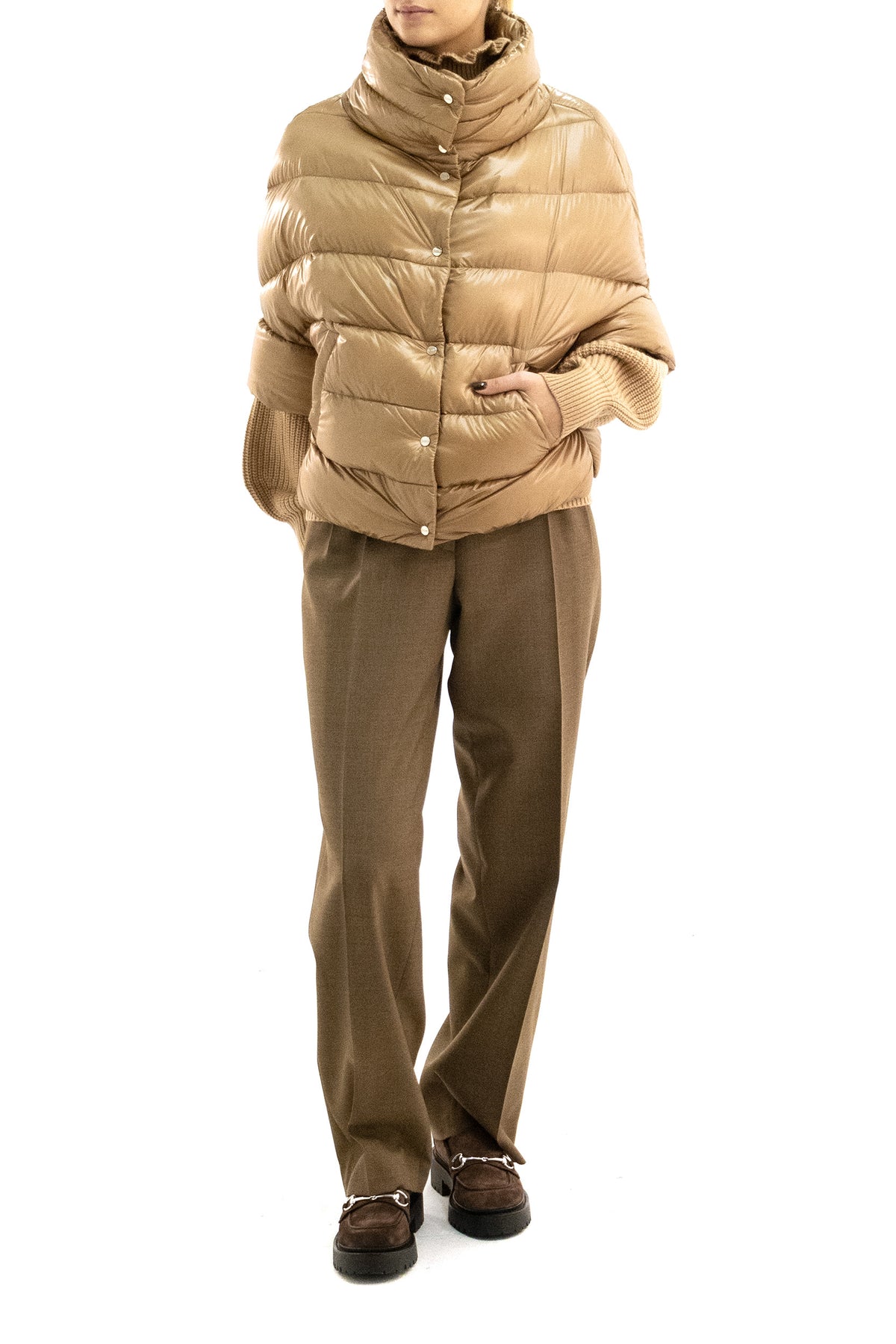 HERNO Cappa in nylon color cammello, view 2
