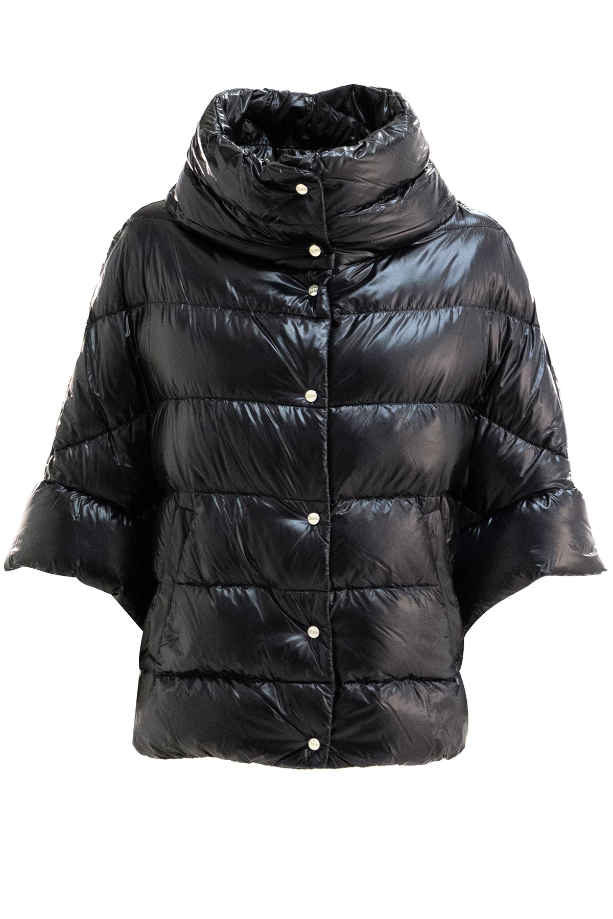 Cappa in nylon di colore black <BR/> PI002256D 12017Z 9300 HERNO 
