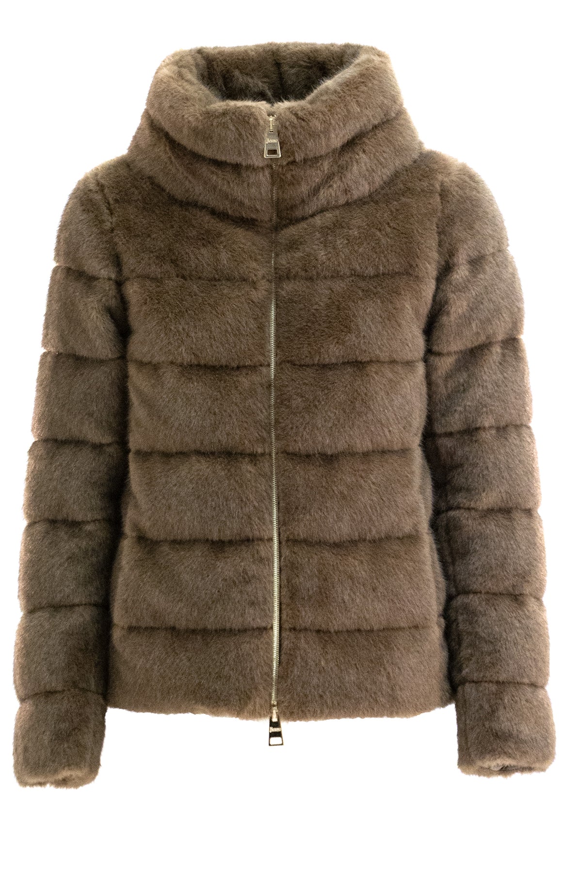 HERNO Brown mink-effect eco fur jacket, Marrone