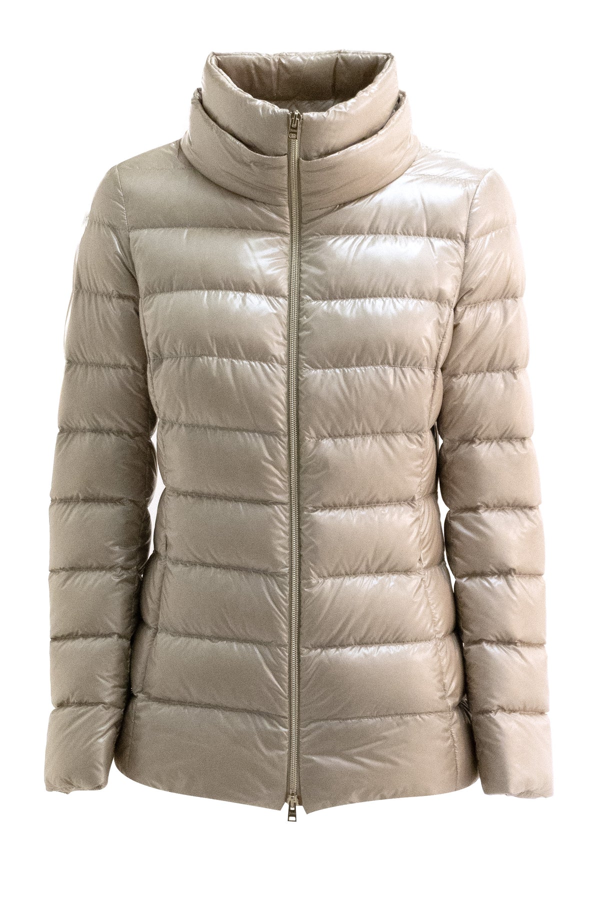 HERNO Piumino in nylon di colore beige, vista 2