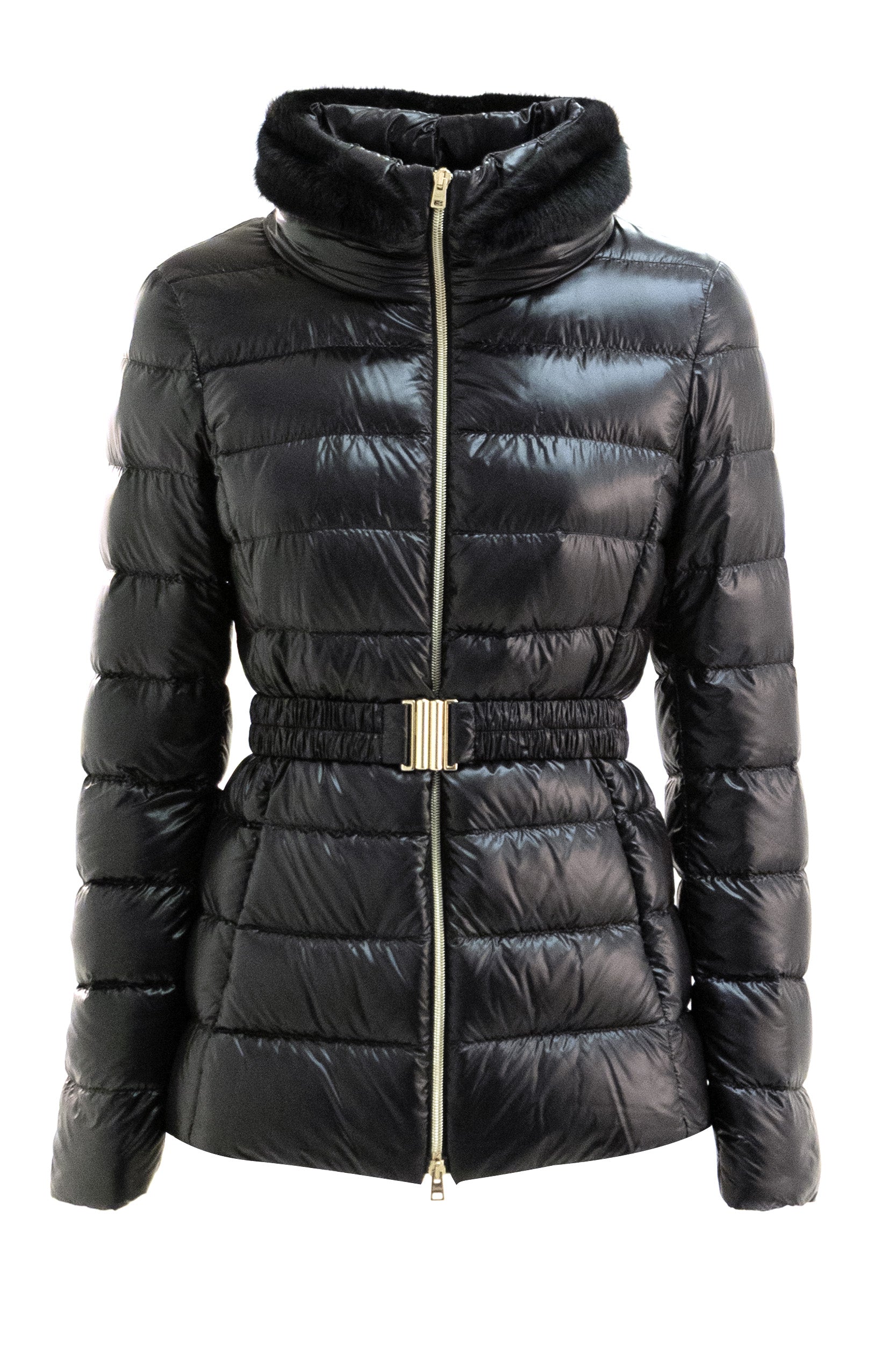 Piumino in nylon di colore nero <BR/> PI0485DIC M05 12017Z 9300 HERNO 