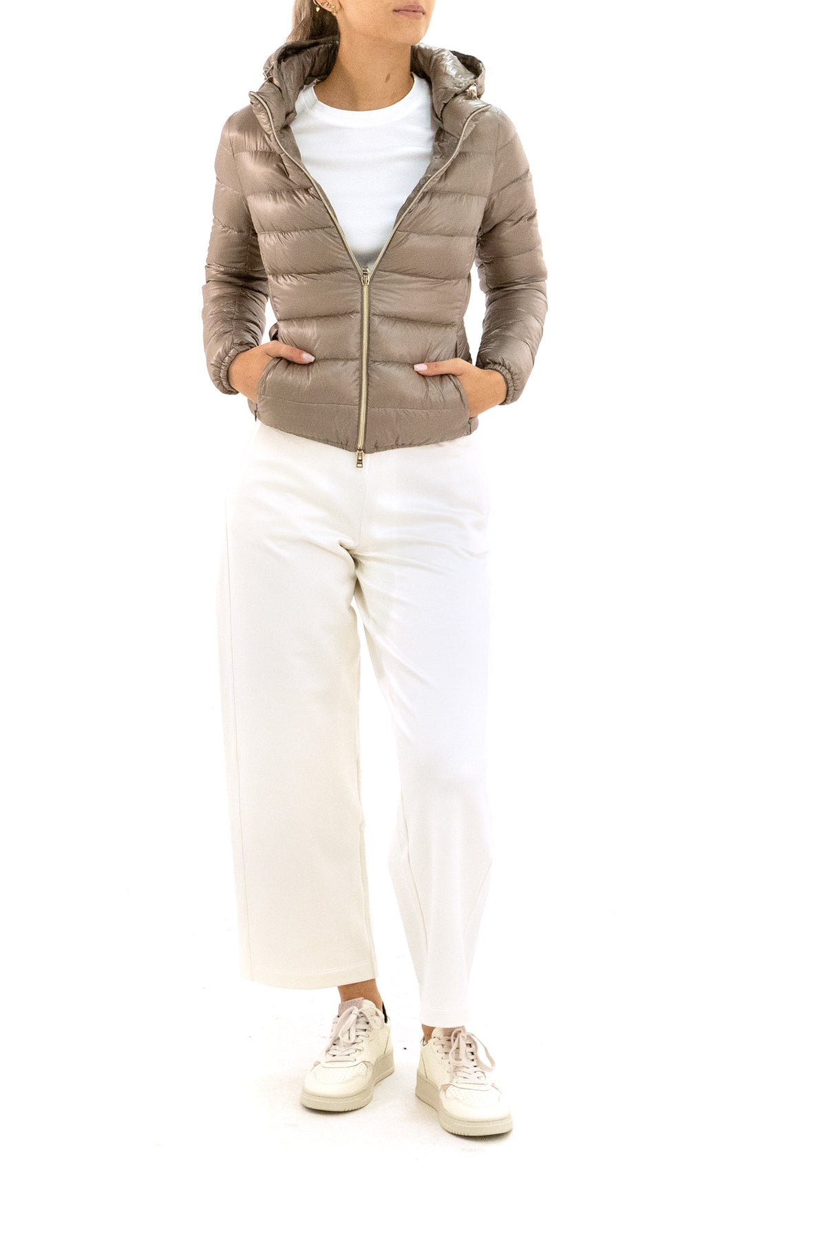 HERNO Giada Bomber Jacket, Beige, view 2
