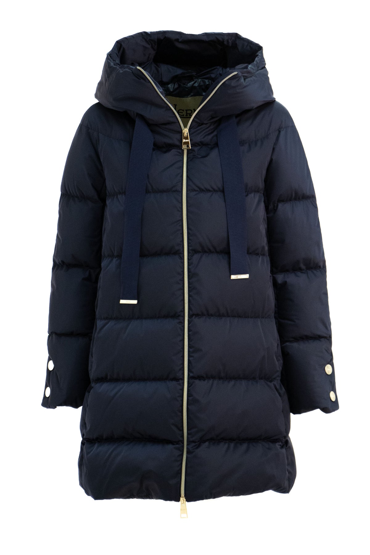HERNO Blue nylon down jacket featuring drawstring hood
