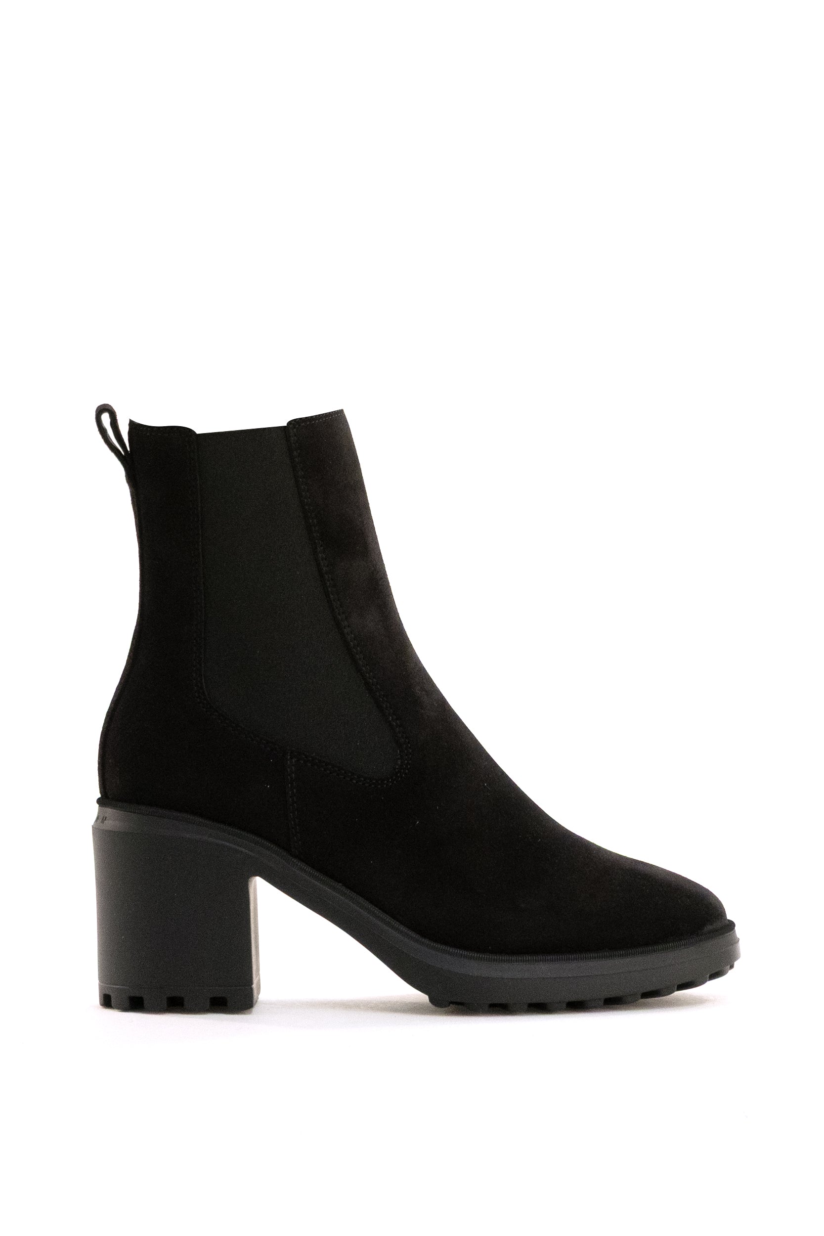 Stivale Chelsea H724 in suede di colore nero <BR/> HXW7240GF60HG0 B999 HOGAN 
