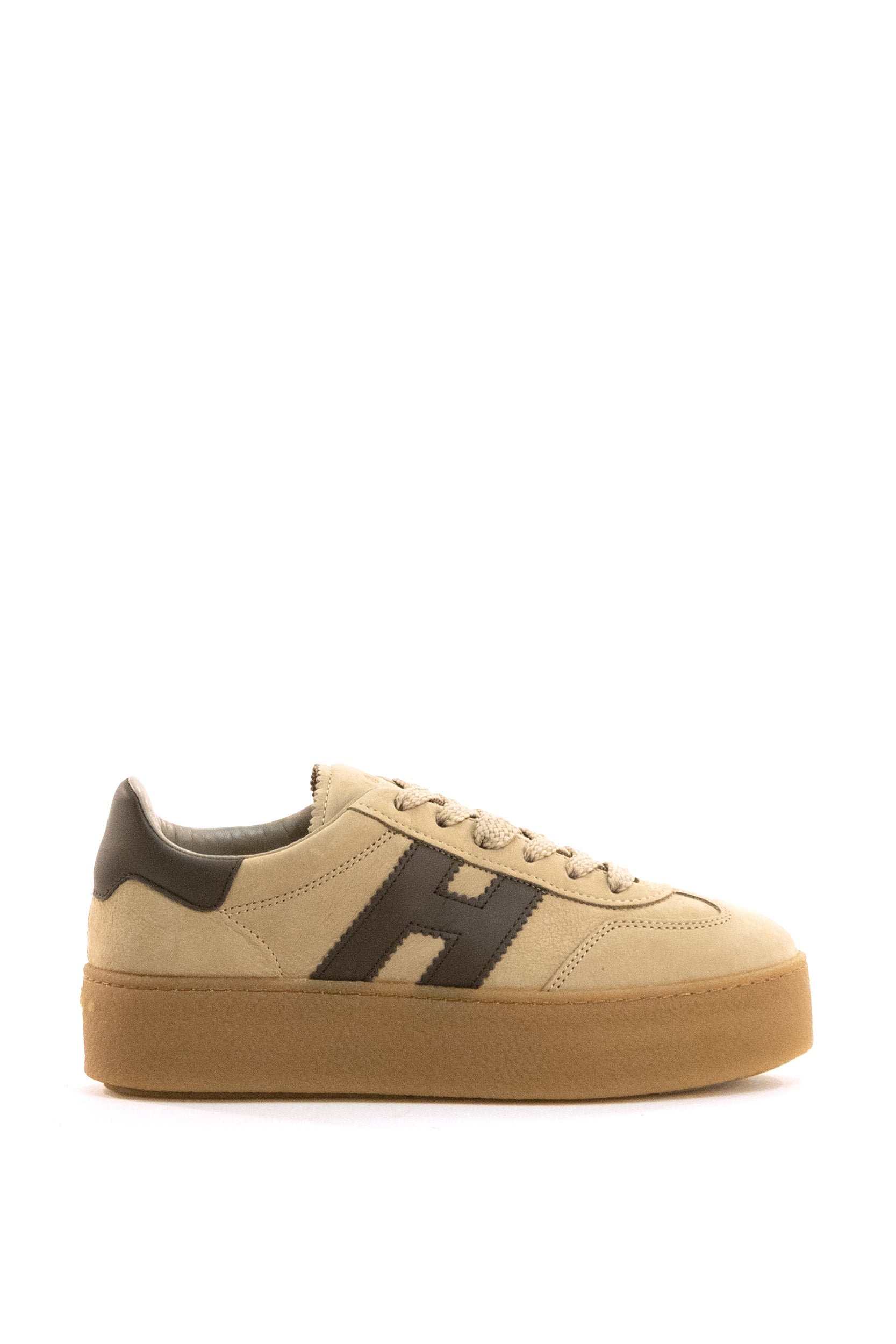 Sneakers Hogan Cool in nabuk di colore marrone chiaro<BR/> HXW6980FB6TUIE 0CP4 HOGAN 