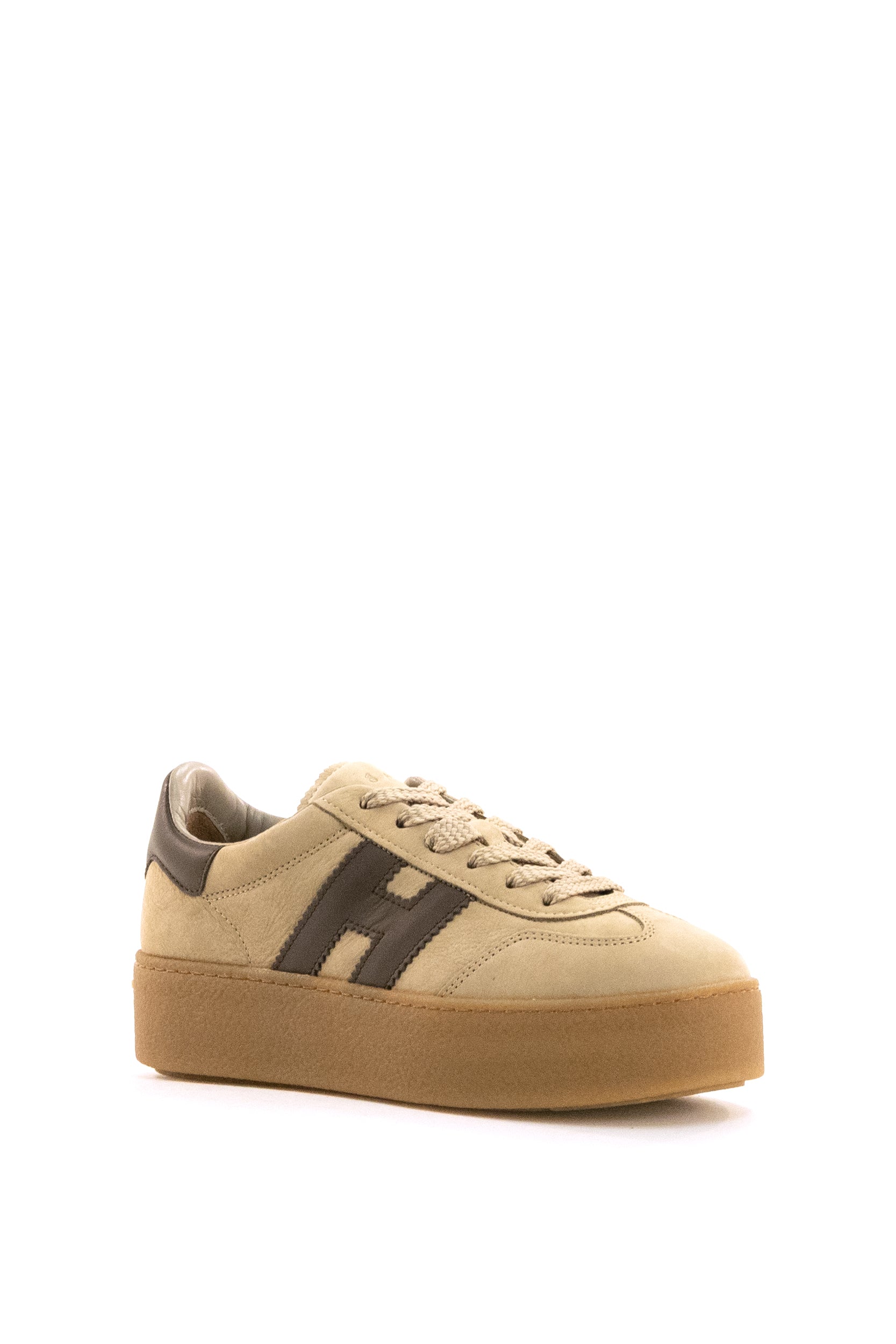 Sneakers Hogan Cool in nabuk di colore marrone chiaro<BR/> HXW6980FB6TUIE 0CP4 HOGAN 