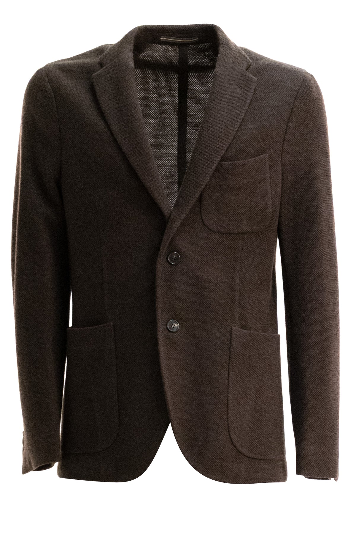 Giacca monopetto in jersey hopsack di colore marrone<BR/> 63I008 40952 620 INCOTEX 