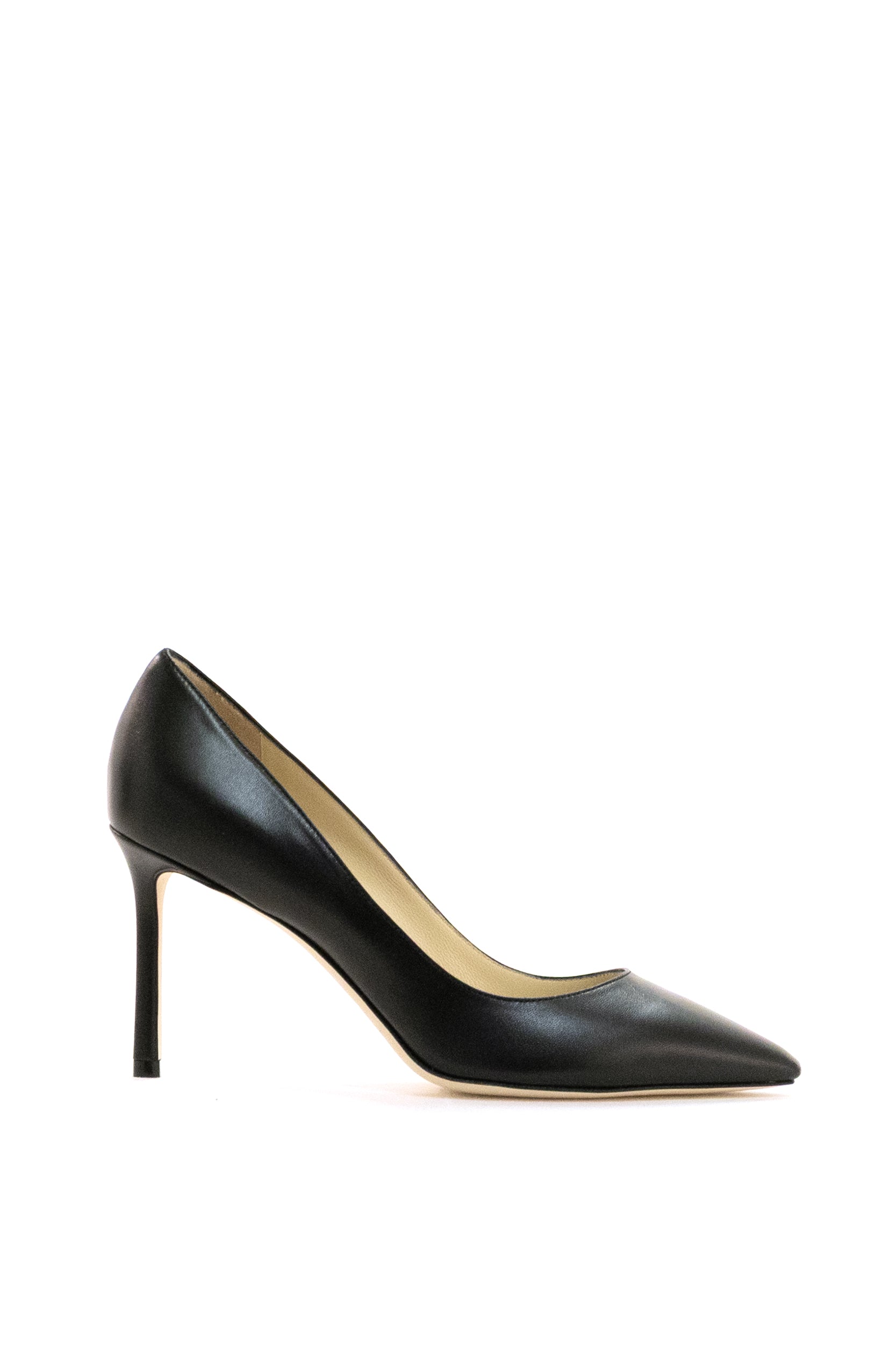 Pumps Romy in pelle di colore nero<BR/> ROMY 85 KID BLACK JIMMY CHOO 