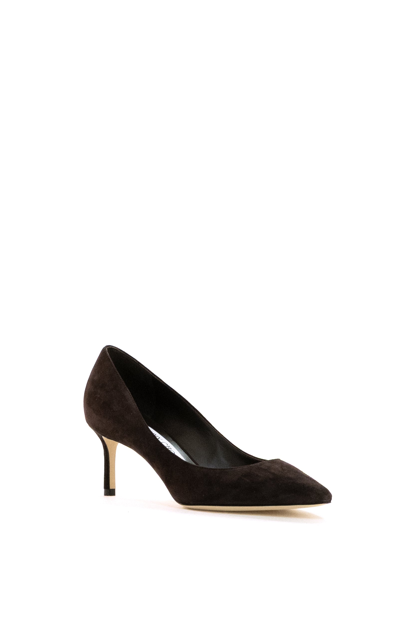 Pumps Romy in suede di colore marrone<BR/> ROMY 60 KDU COFFEE JIMMY CHOO 