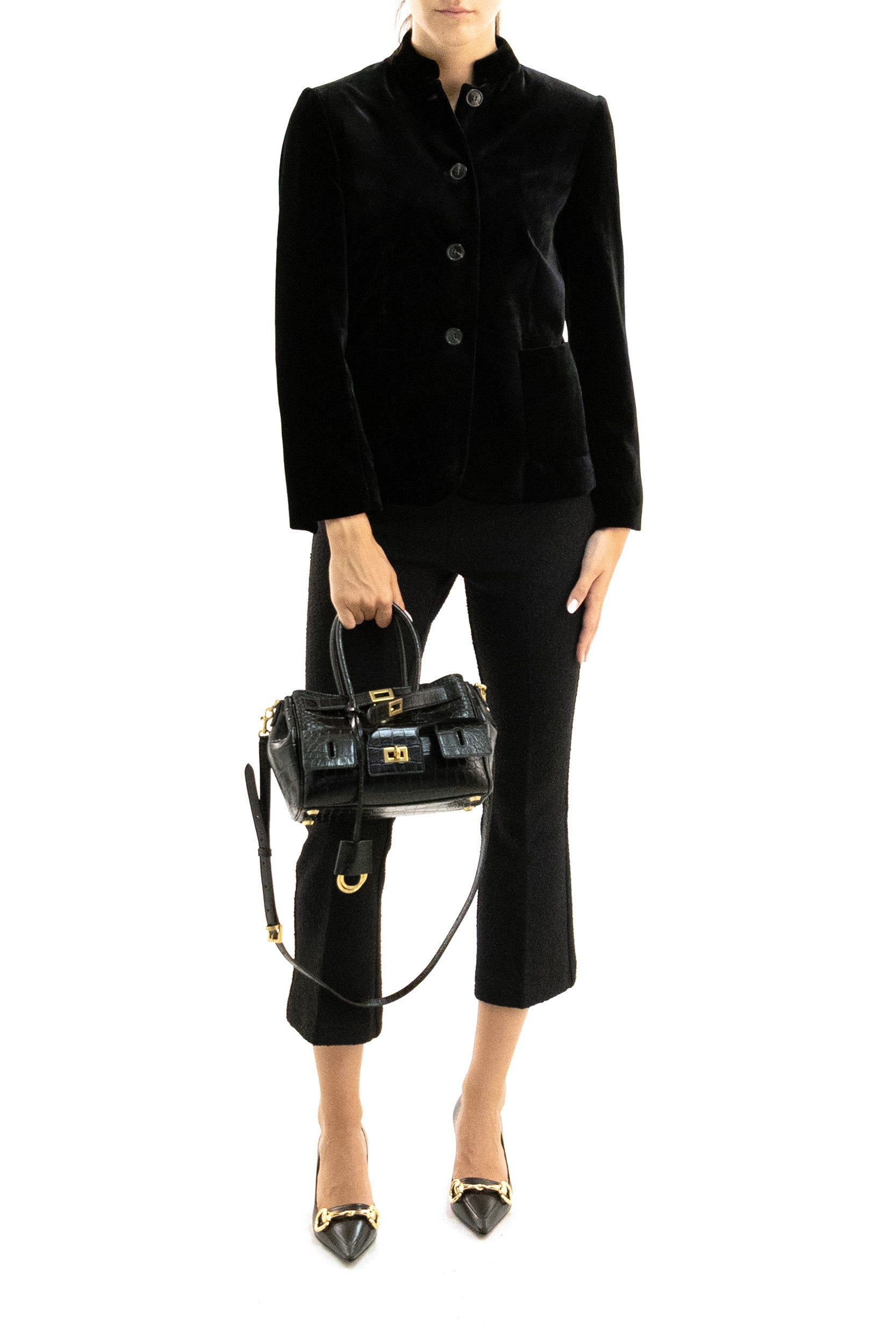 Giacca in velluto di colore nero<BR/> KB033PT5011 690 KILTIE 