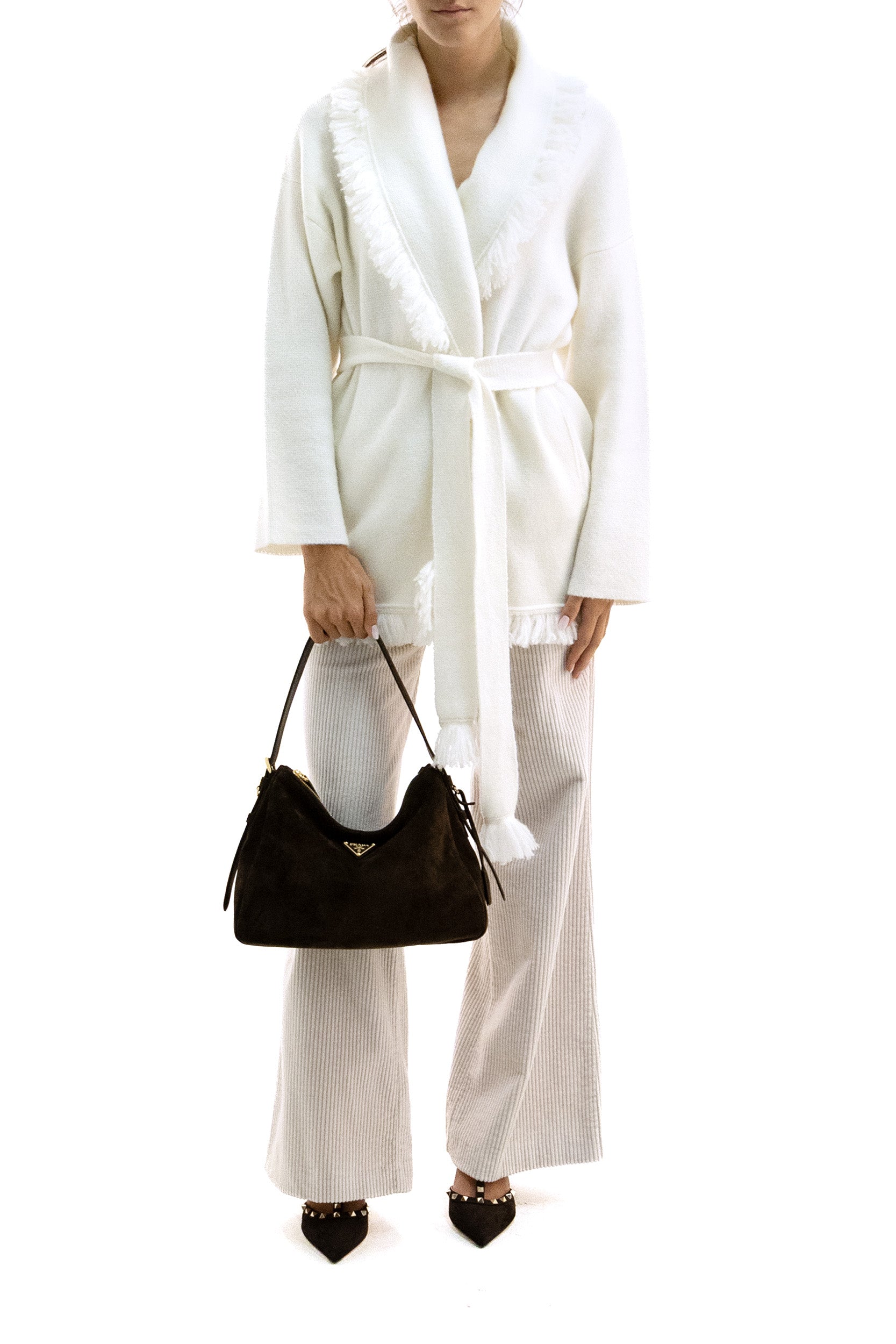 Pantaloni in velluto a coste di colore beige chiaro<BR/> KP2821T4824 137 KILTIE 