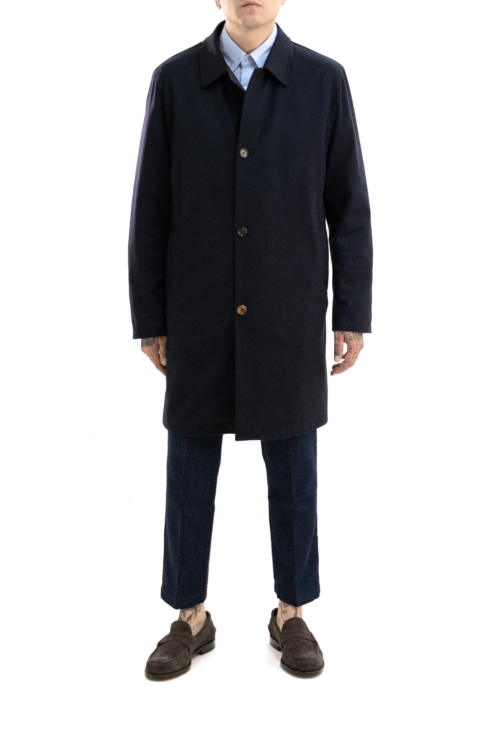 Cappotto reversibile Peak in cashmere color blu<BR/> WVPEAK W6818019 04L KIred 