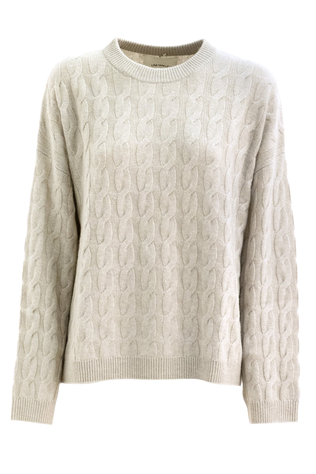 LISA YANG Maglione Seymour a trecce in cashmere di colore beige