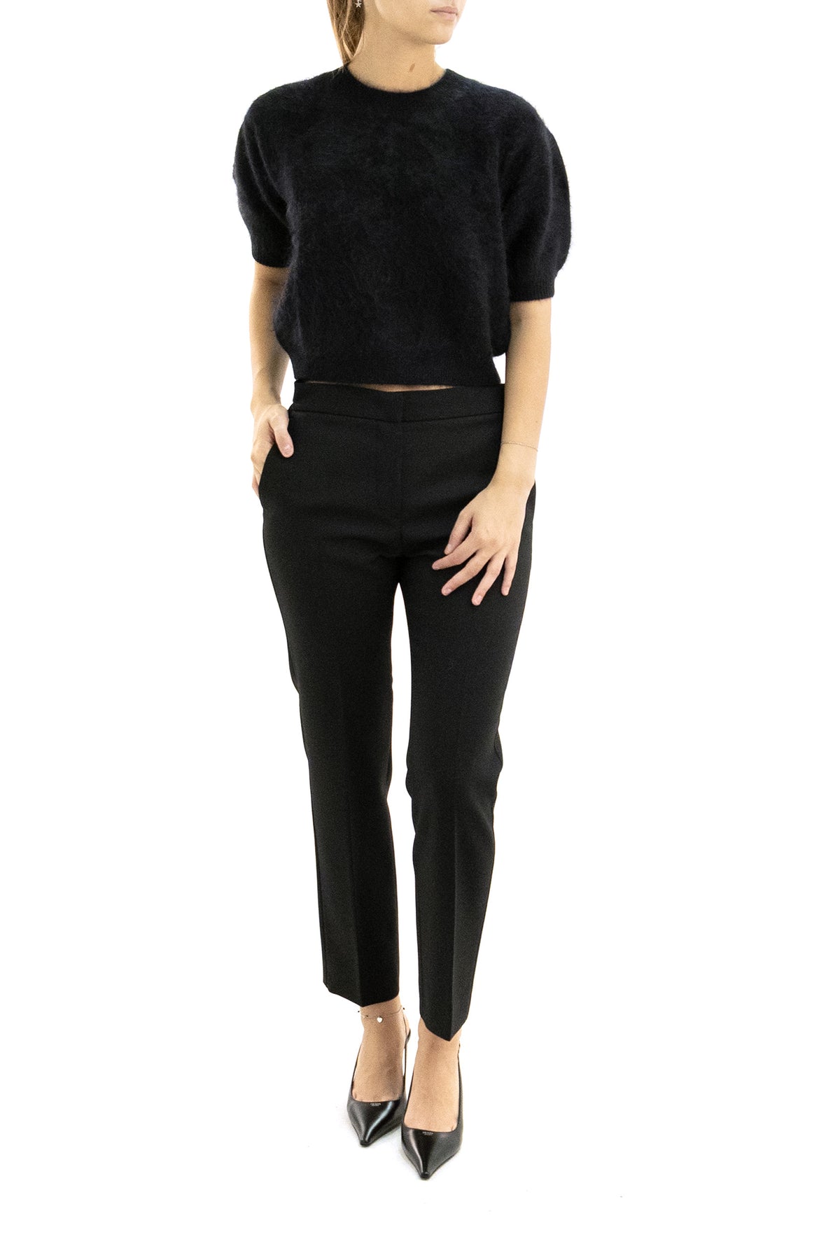 LISA YANG Maglione Juniper in cashmere di colore nero, vista 2