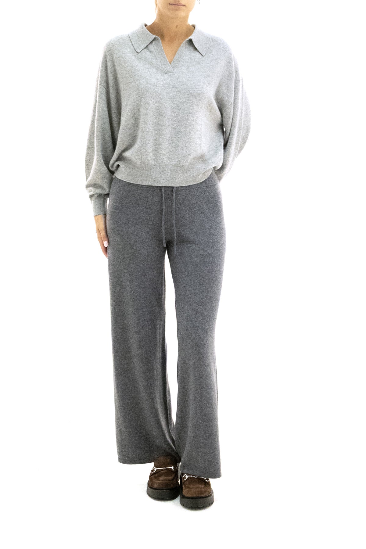 LISA YANG Grey cashmere pullover, Grigio, view 2