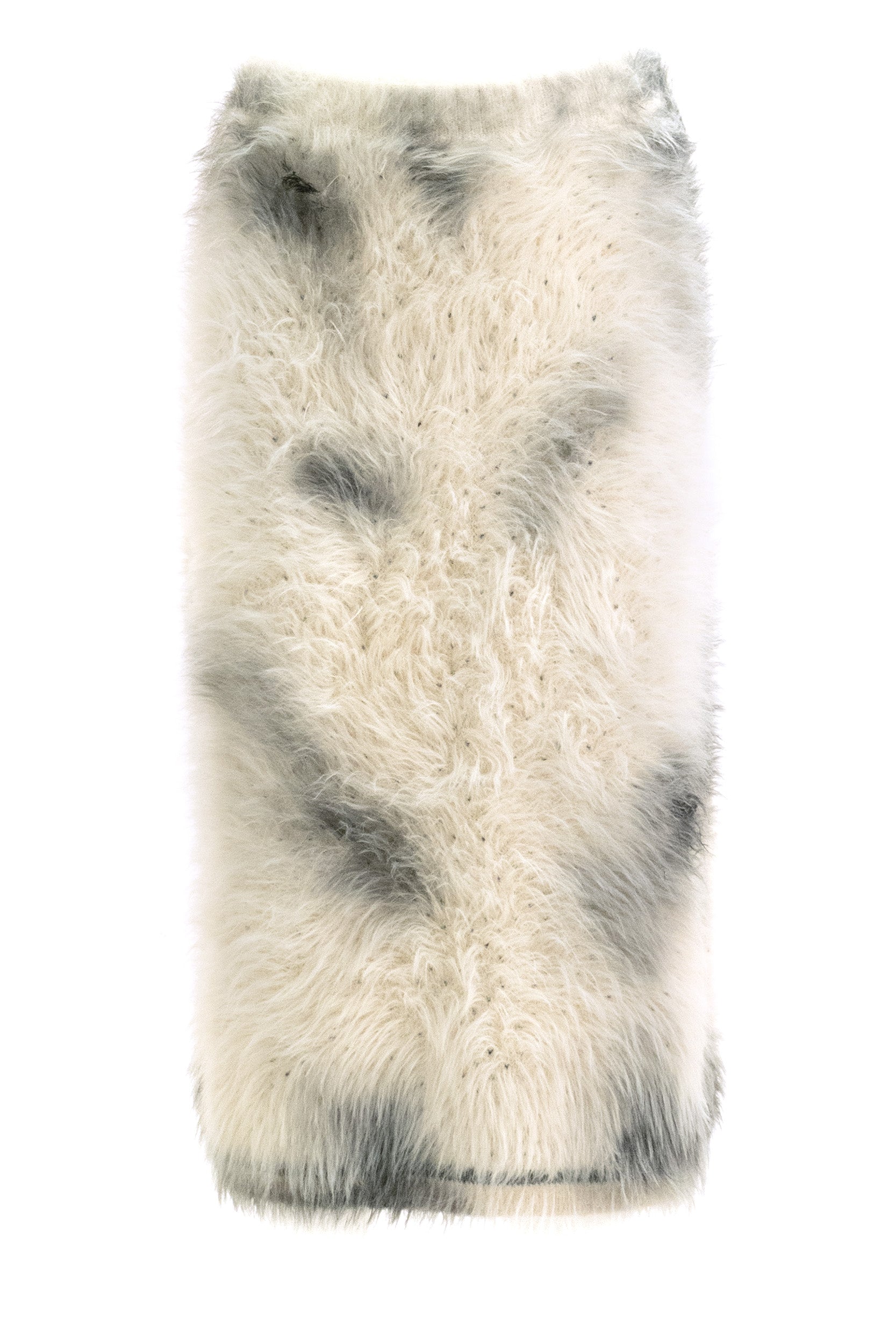 Gonna midi in maglia con motivo testurizzato color avorio e grigio<BR/> S29ME0066 M13329 001S MAISON MARGIELA 