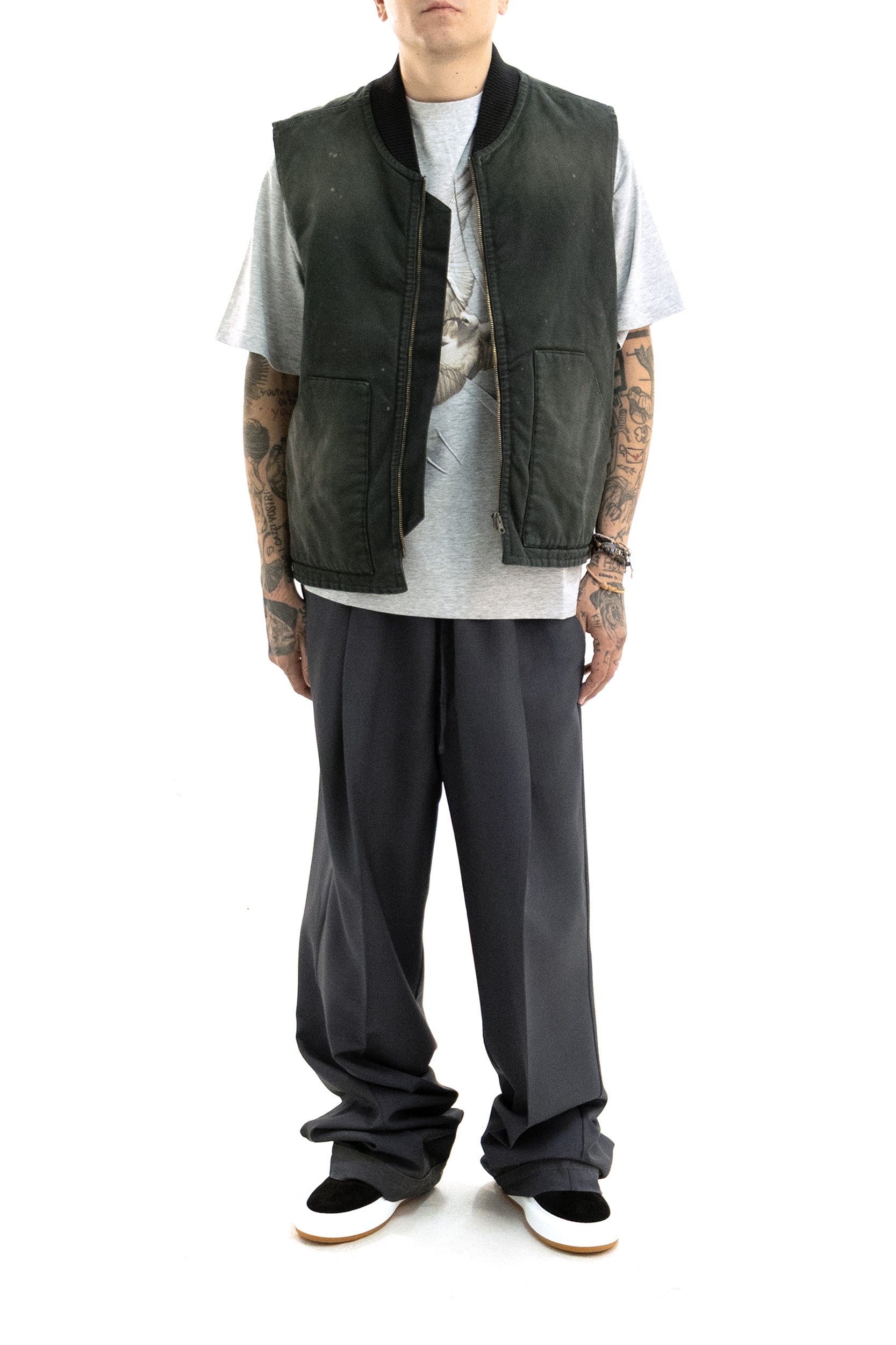 Gilet in denim di colore nero sbiadito<BR/> S50FB0122 M35926 961 MAISON MARGIELA 