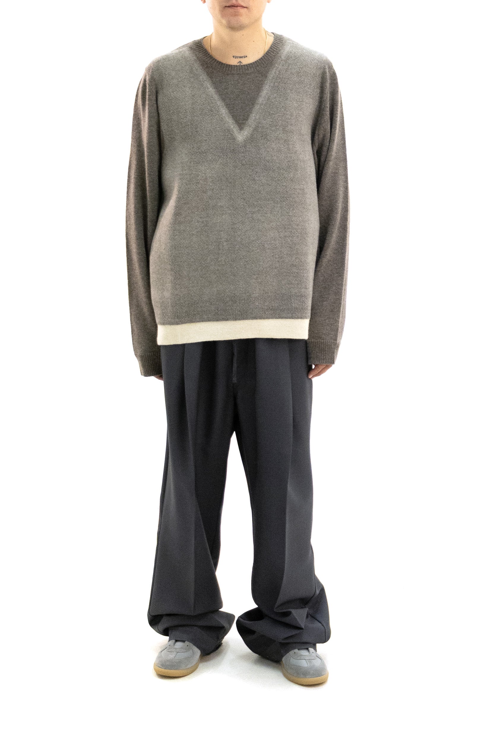 Pullover in lana di colore marrone<BR/> S50HL0086 M13304 812F MAISON MARGIELA 