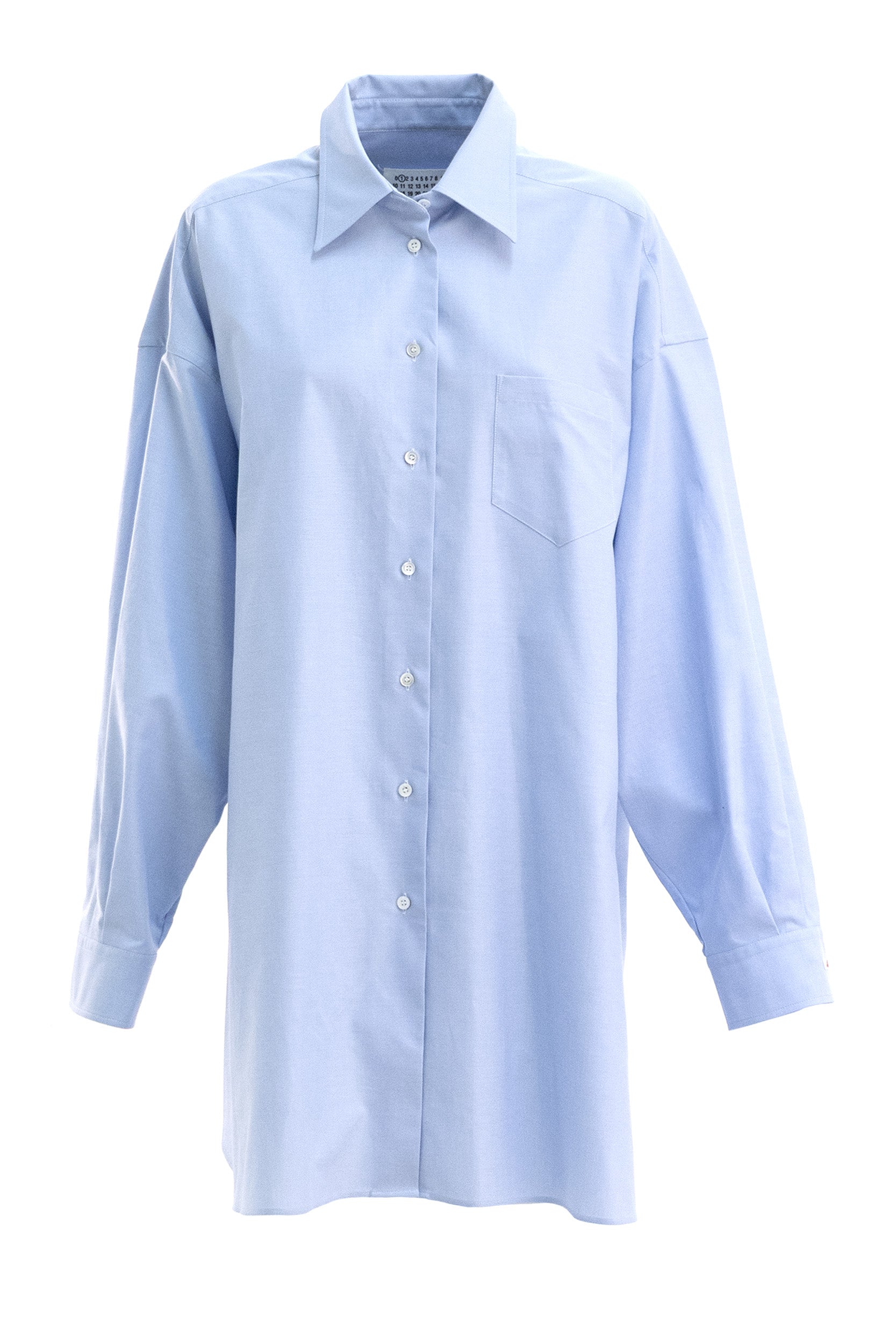 Camicia oversize in cotone Oxford di colore azzurro<BR/> S51DL0253 S54750 479 MAISON MARGIELA 