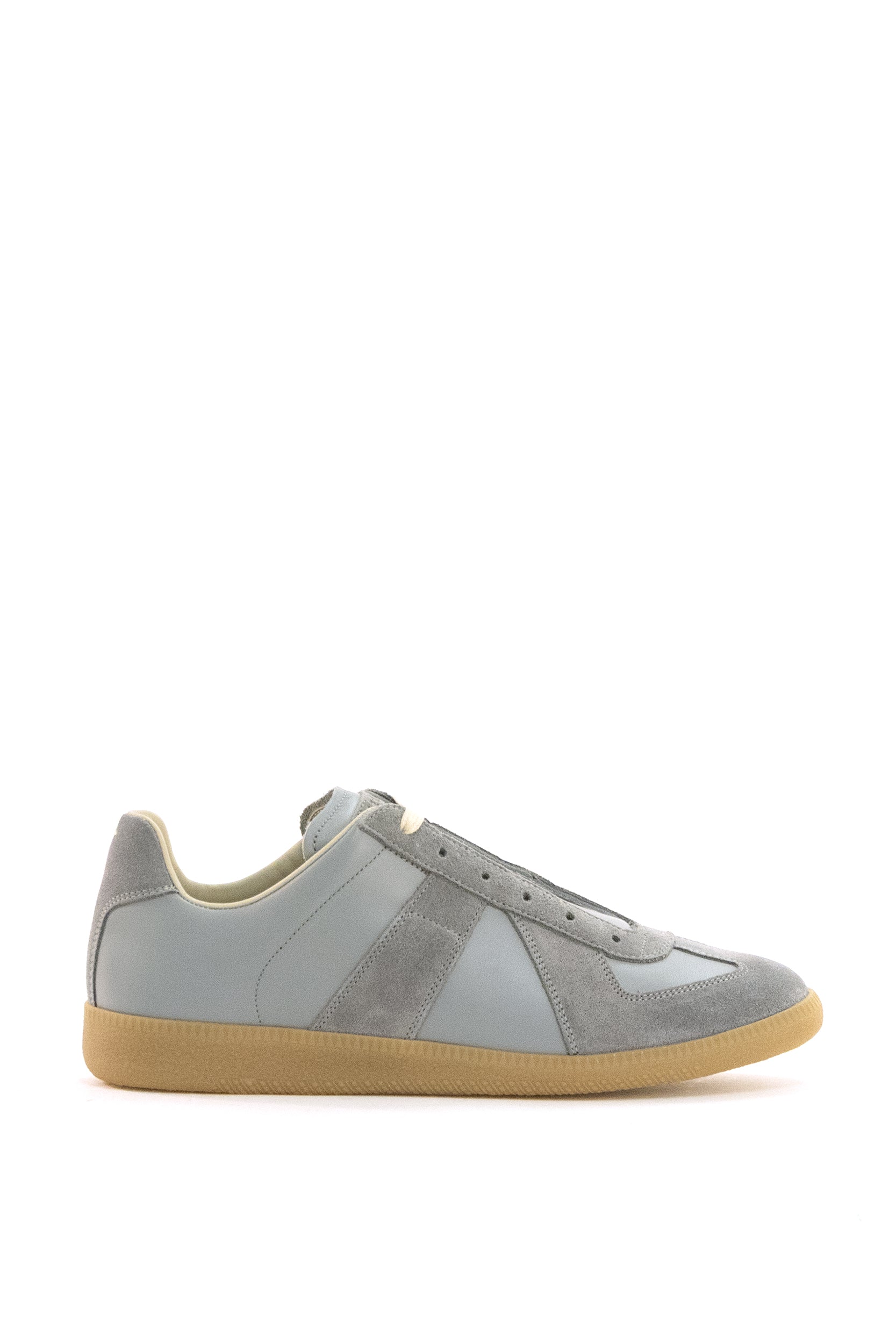 Sneakers Replica in pelle liscia color grigio e suede color grigio S57WS0236 P1895 T8055 MAISON MARGIELA 