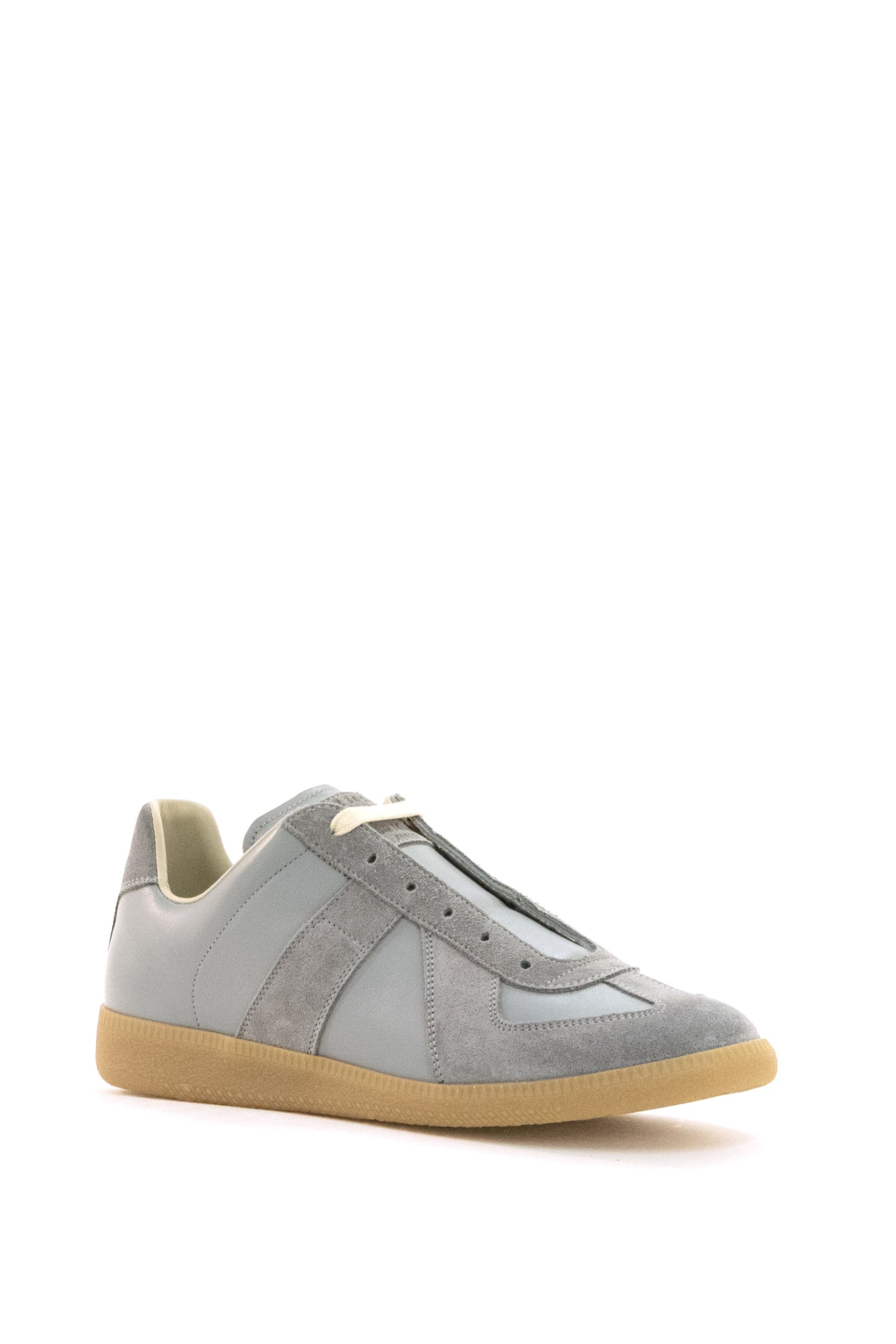 Sneakers Replica in pelle liscia color grigio e suede color grigio S57WS0236 P1895 T8055 MAISON MARGIELA 