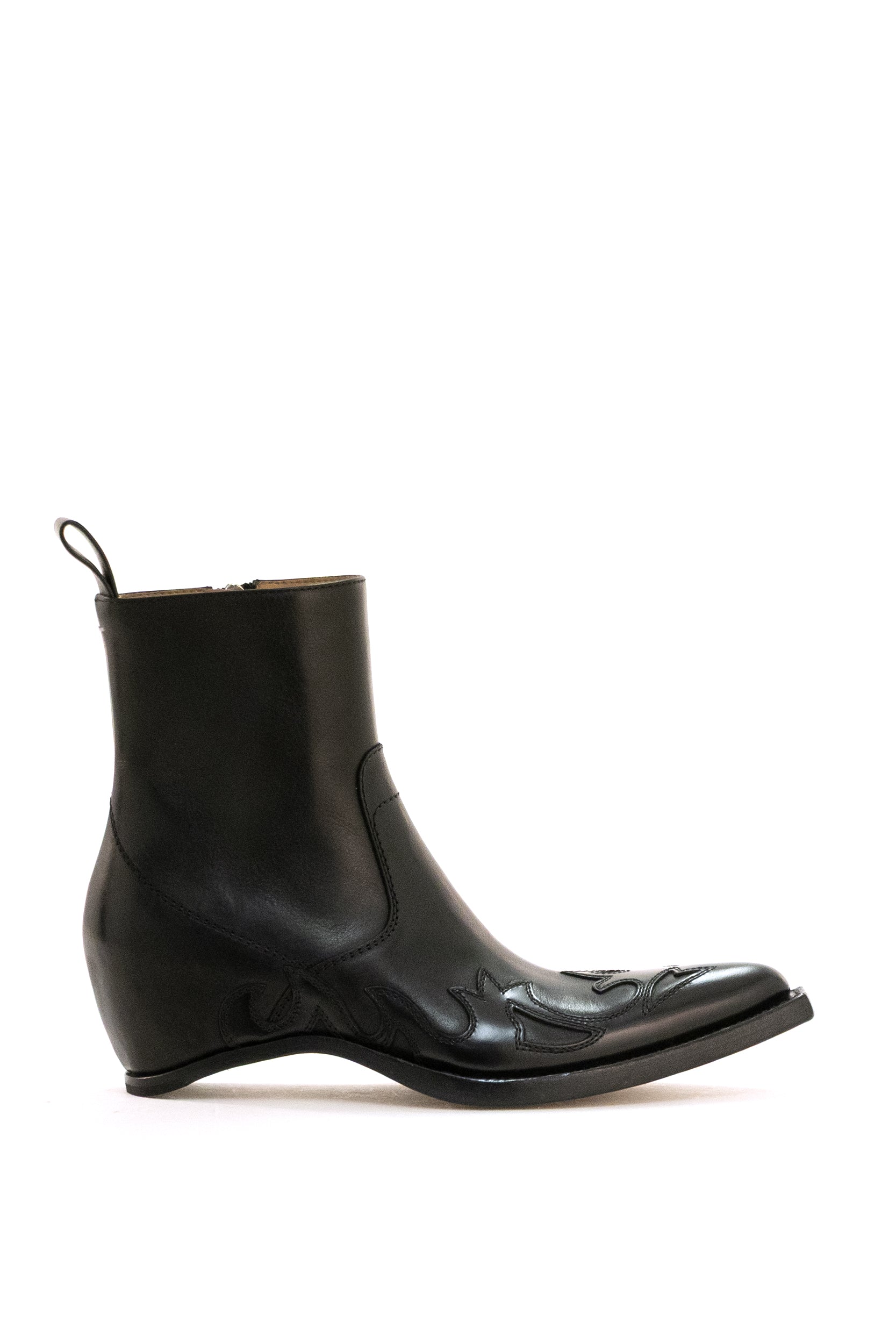 Stivali texani Heel-Less in pelle di colore nero<BR/> S58WU0440 P7789 T8013 MAISON MARGIELA 