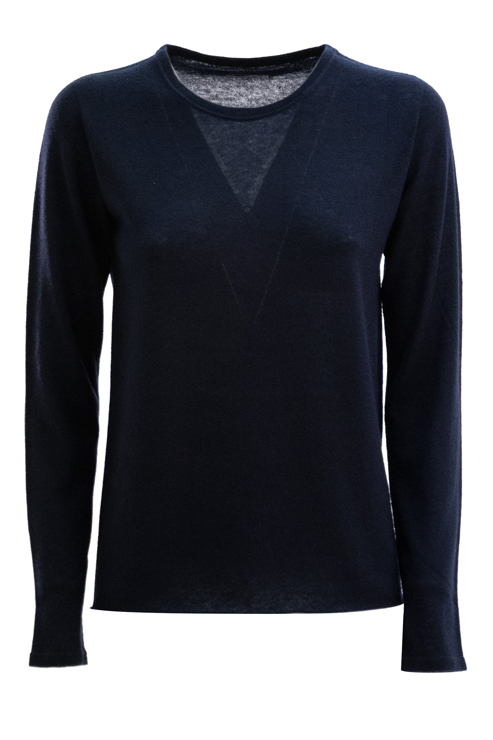 Pullover in Cashmere colore blu<BR/> H26M251-FPU364 003 MAJESTIC 