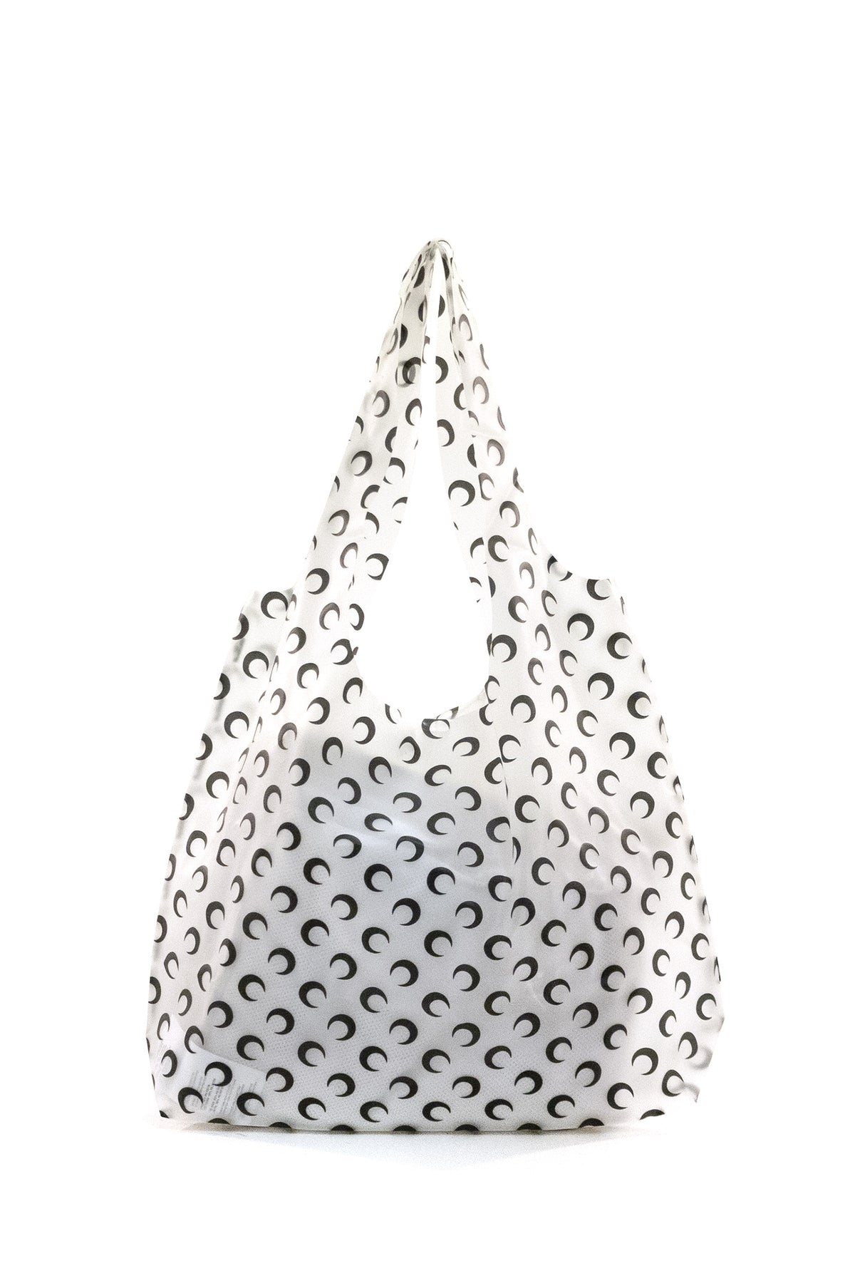 MARINE SERRE Borsa shoppin Moon di colore bianco e nero, Bianco/nero