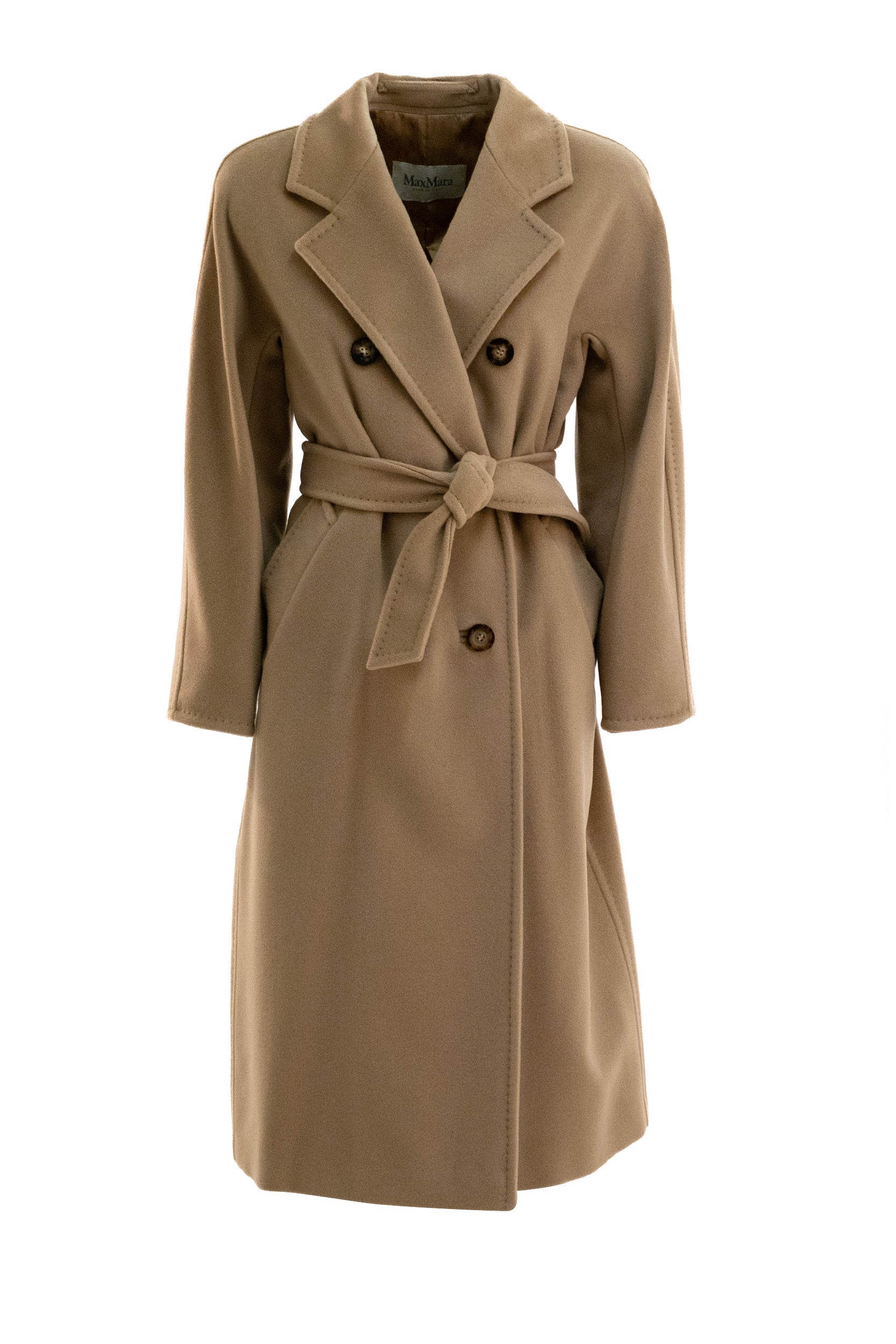 Cappotto doppiopetto in lana e cashmere color beige MADAME 001 MAX MARA 