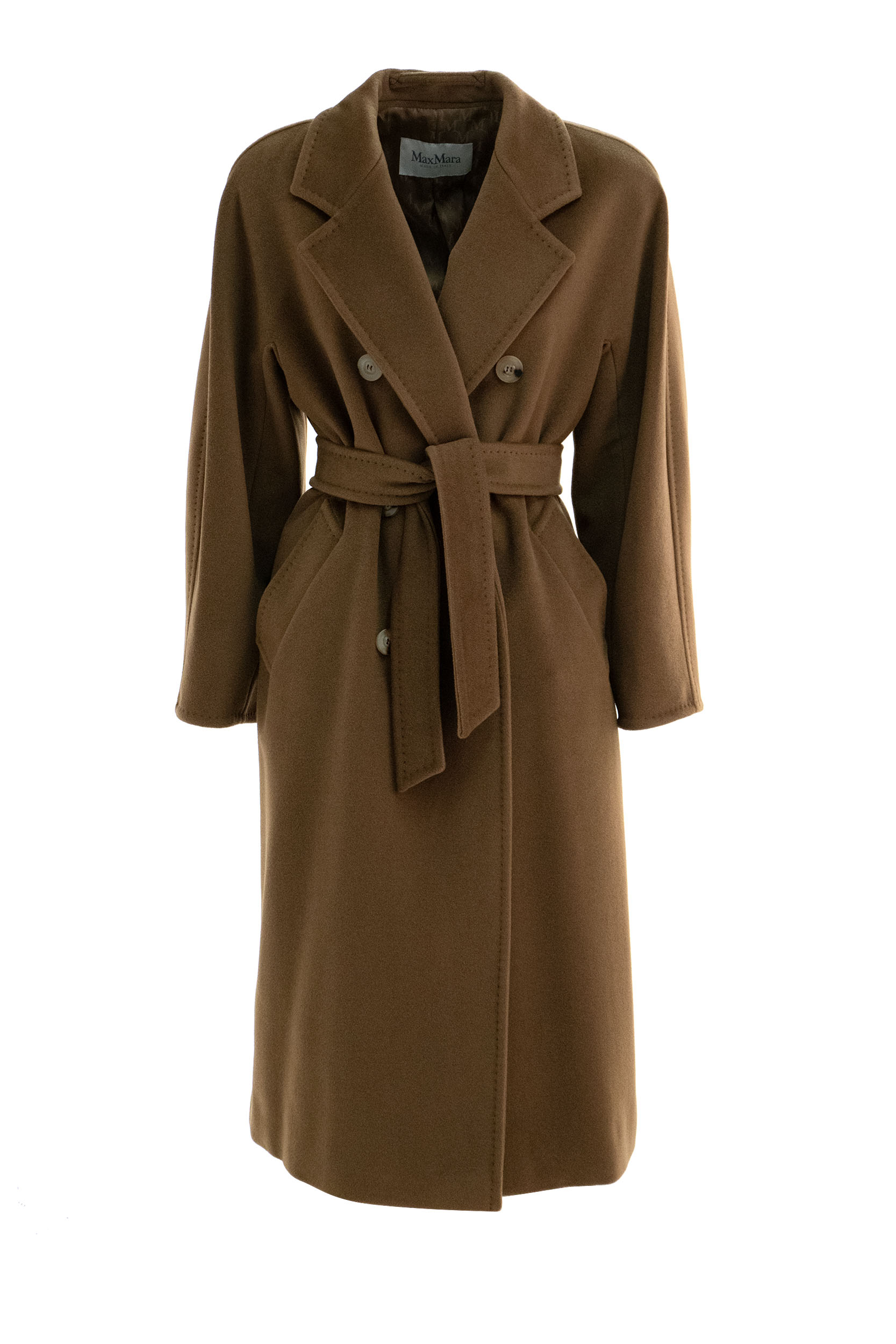 Cappotto doppiopetto in lana e cashmere color marrone MADAME 010 MAX MARA 