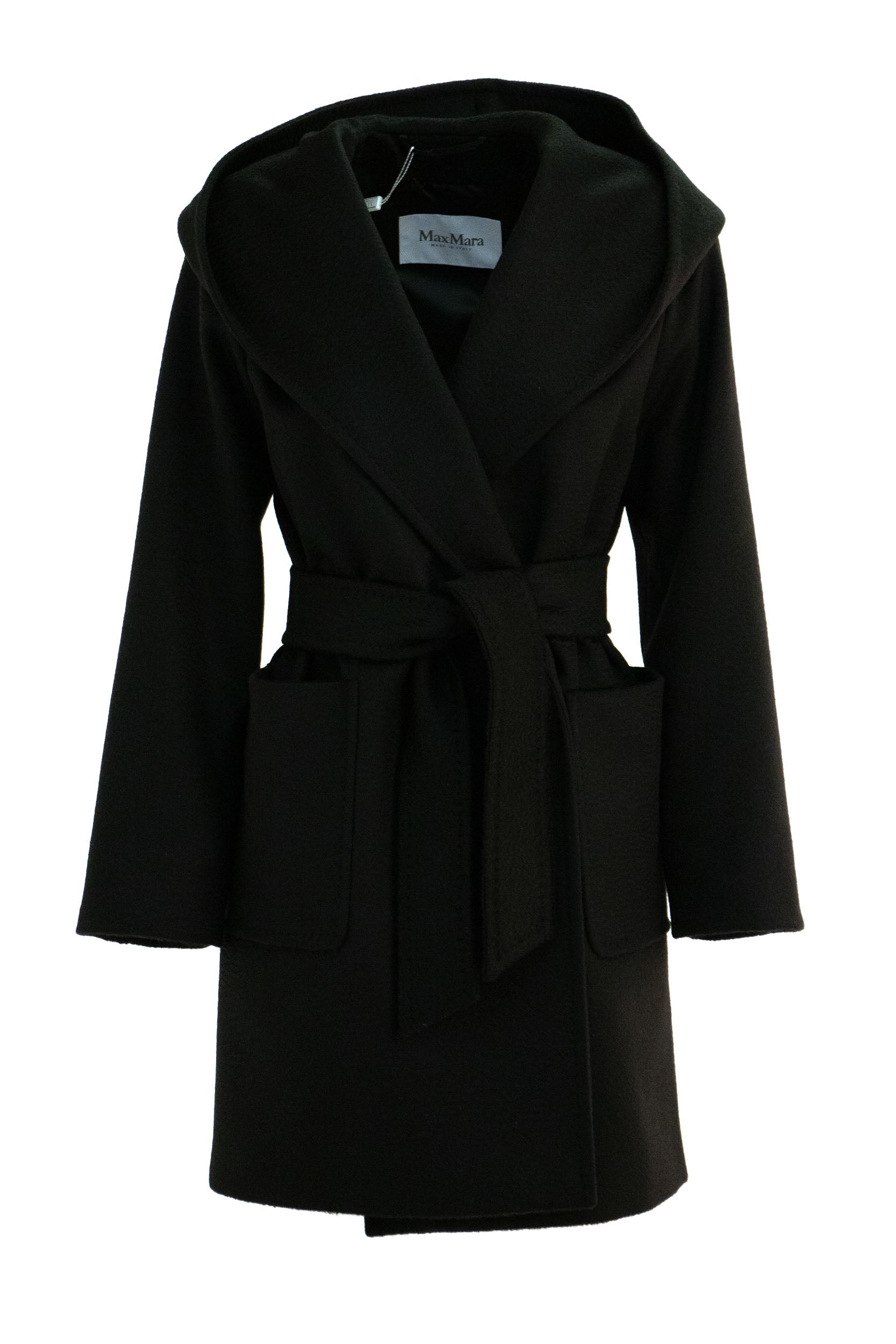 MAX MARA Black camel dressing gown coat
