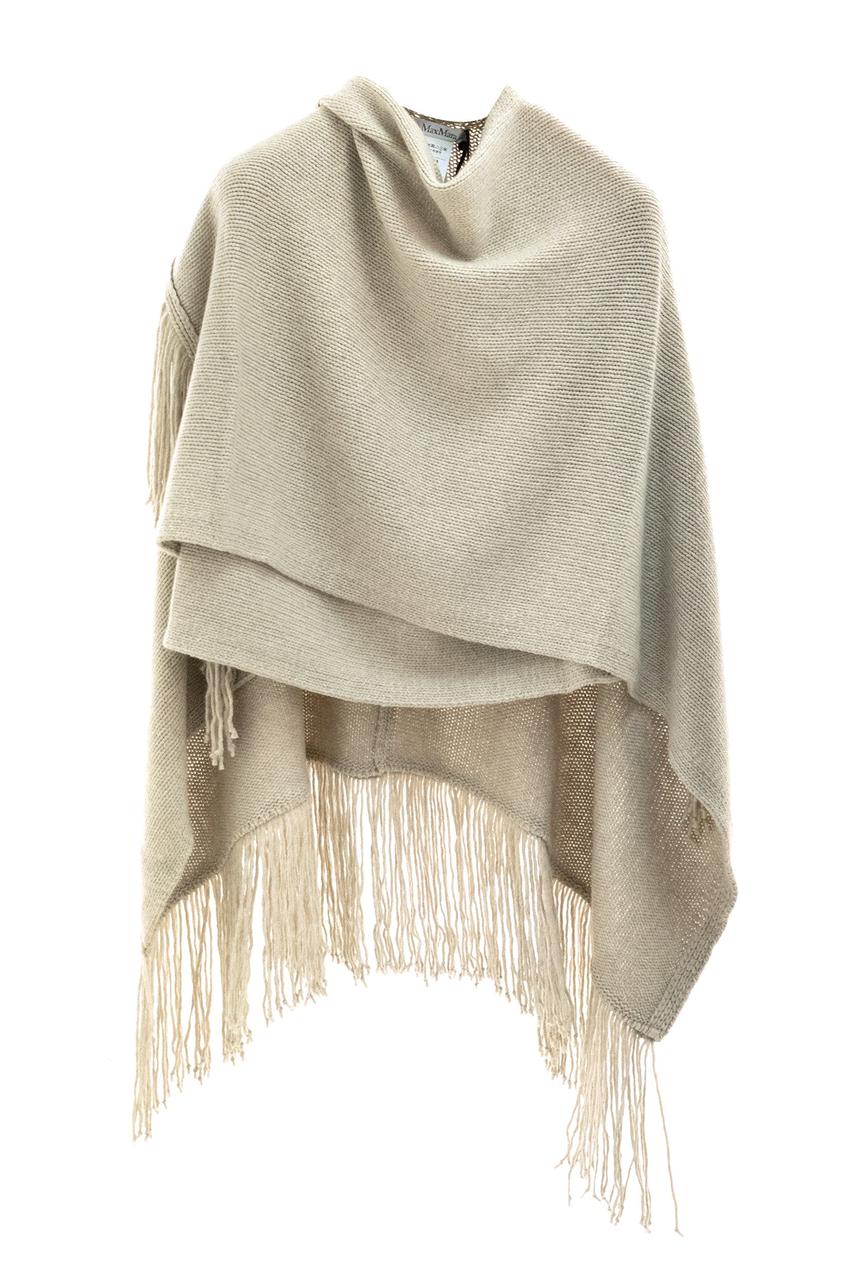 Cappa in maglia di lana e cachemire di colore beige<BR/> MXABACINI 002 MAX MARA 