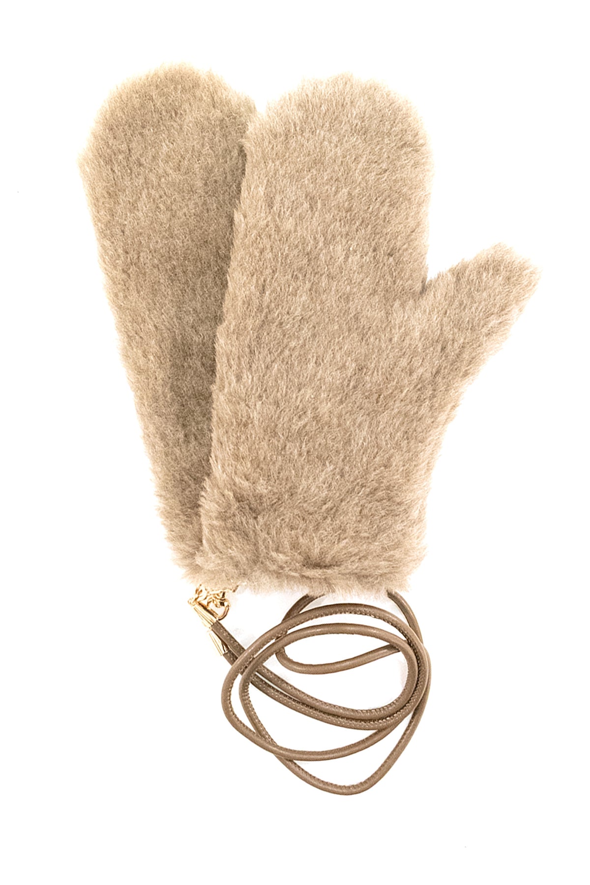 MAX MARA Muffole in Teddy di alpaca e cachemire di colore beige
