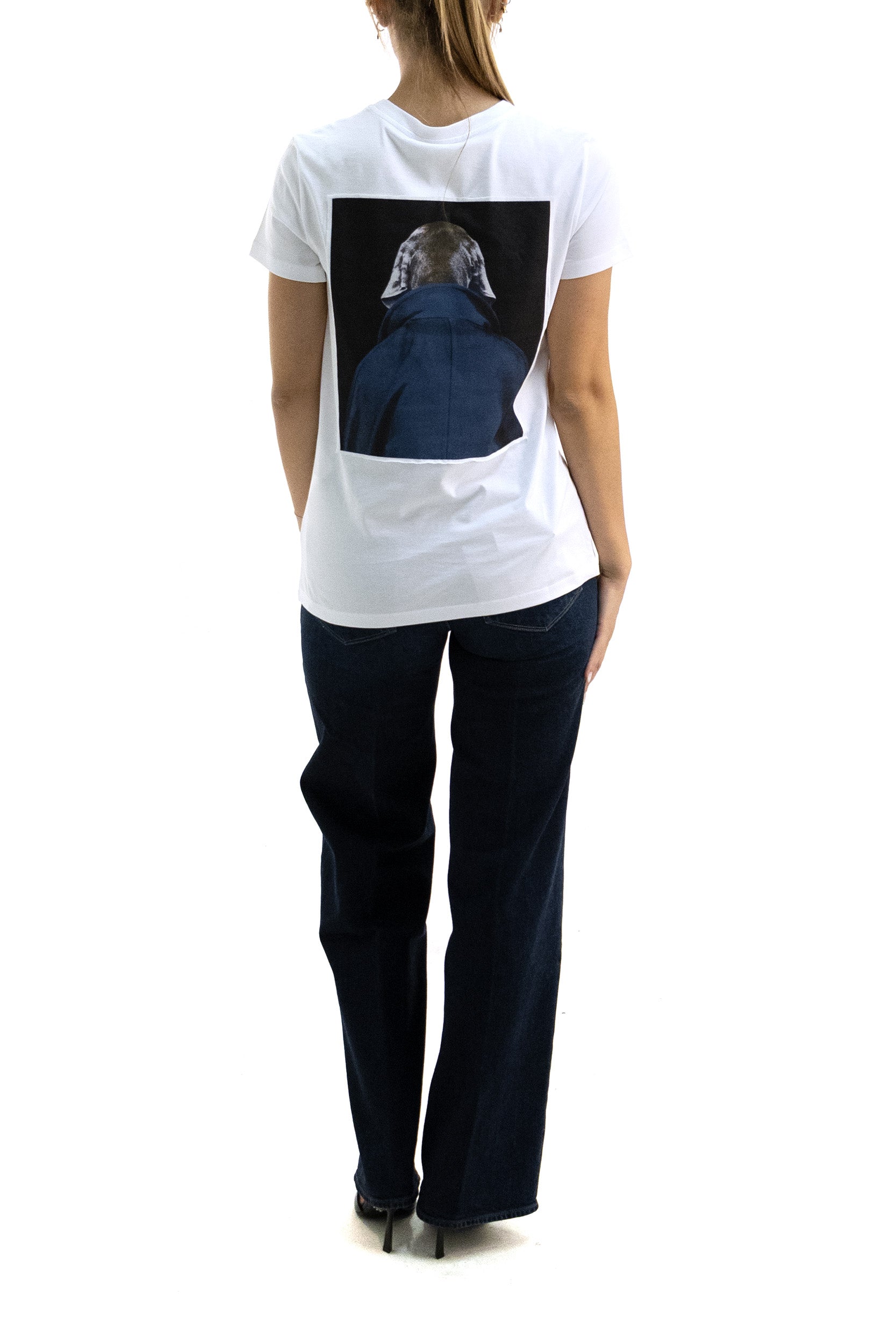 T-shirt in jersey di colore bianco<BR/> MXMCALCA 009 MAX MARA 