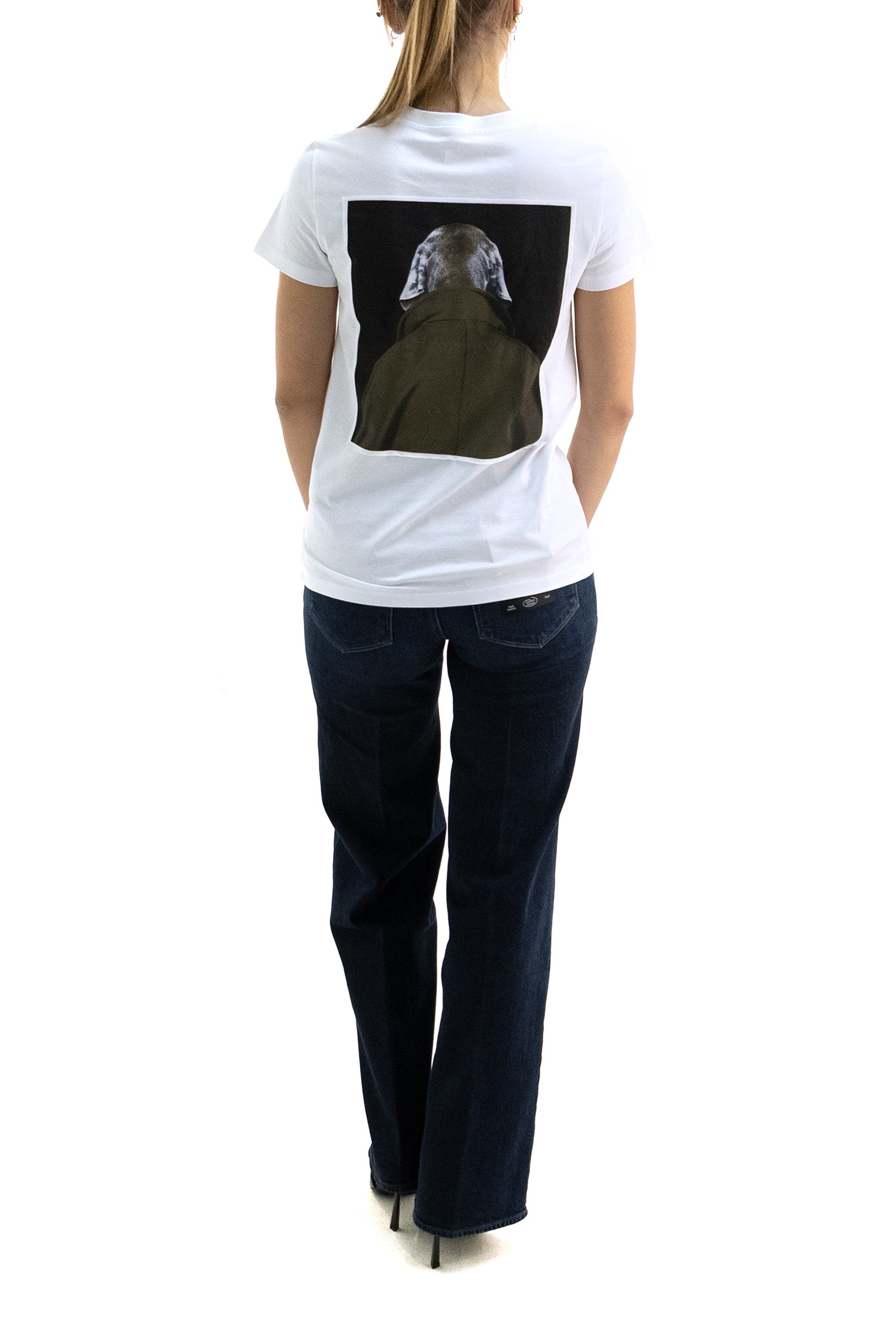 T-shirt in jersey di colore bianco<BR/> MXMCALCA 010 MAX MARA 