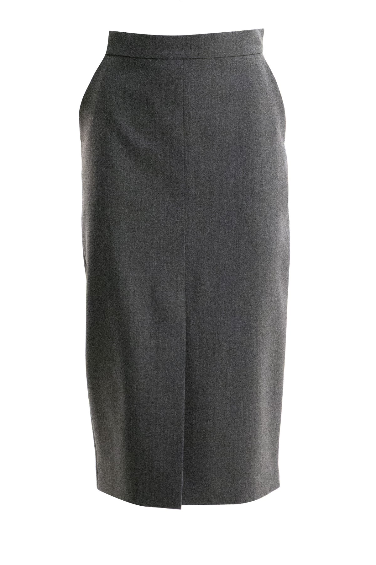 MAX MARA Gonna midi in flanella di lana di colore grigio