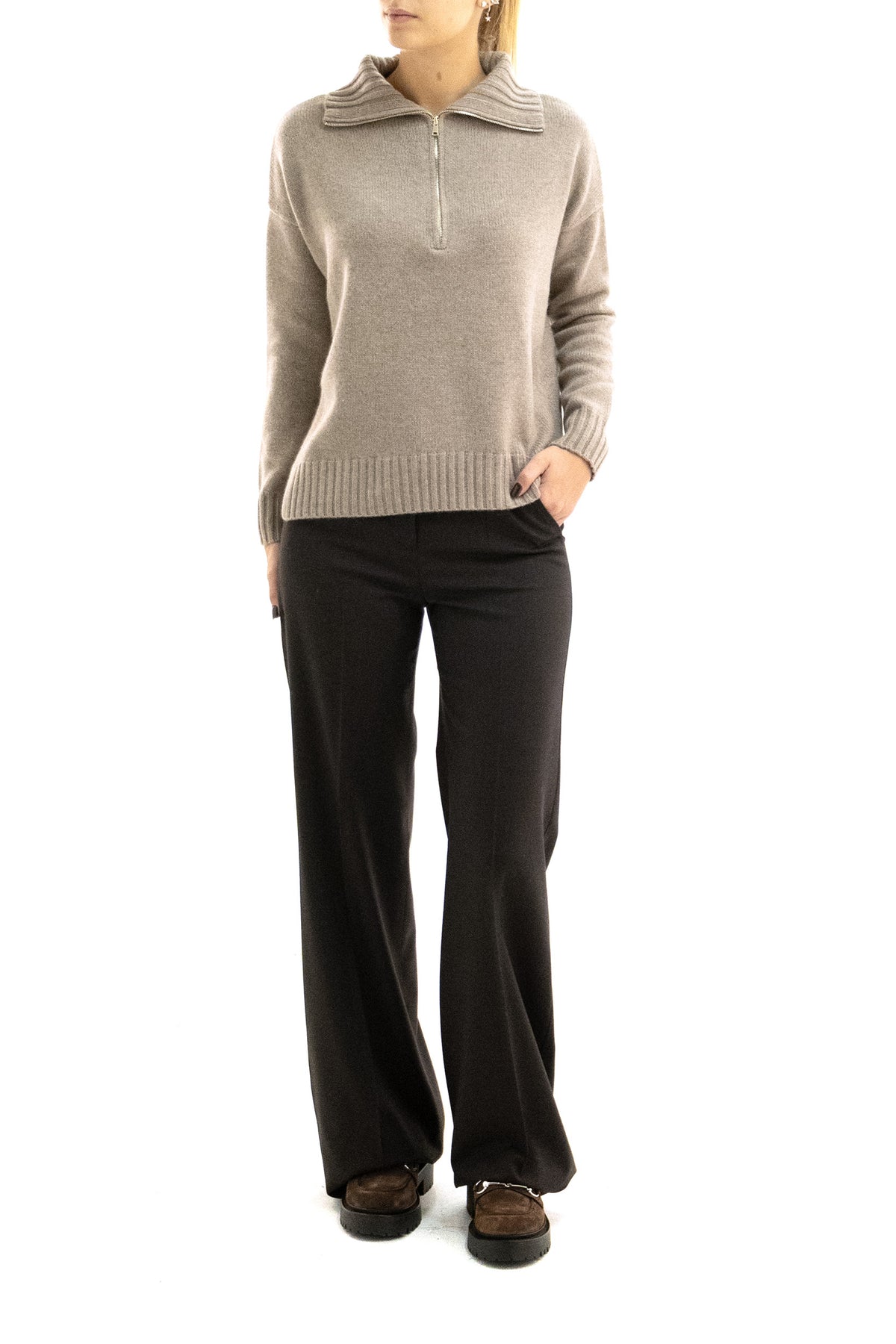 MAX MARA Pullover in cachemire color sabbia, Beige, view 2