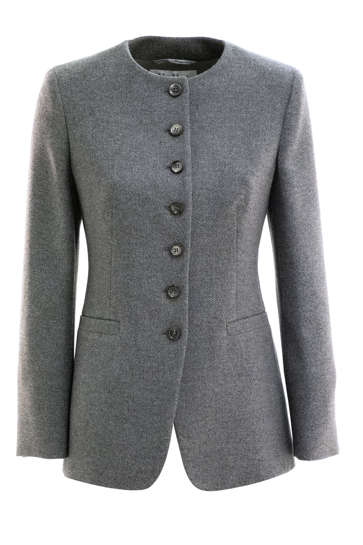 MAX MARA Giacca monopetto in cachemire di colore grigio