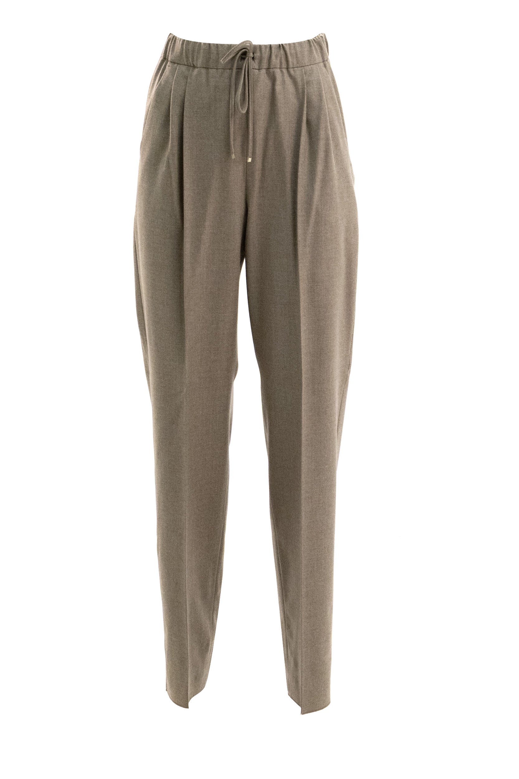 Pantaloni in foulé di cachemire di colore beige<BR/> MXMZAMIA 002 MAX MARA 