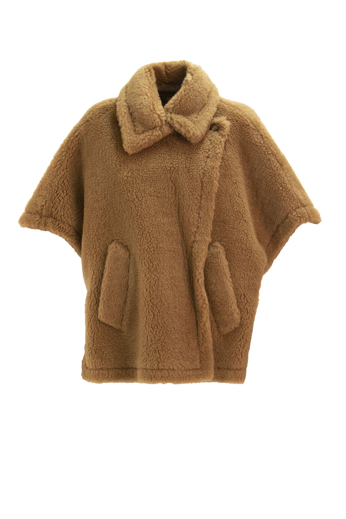 MAX MARA Mantella in tessuto Teddy colore cammello., Beige