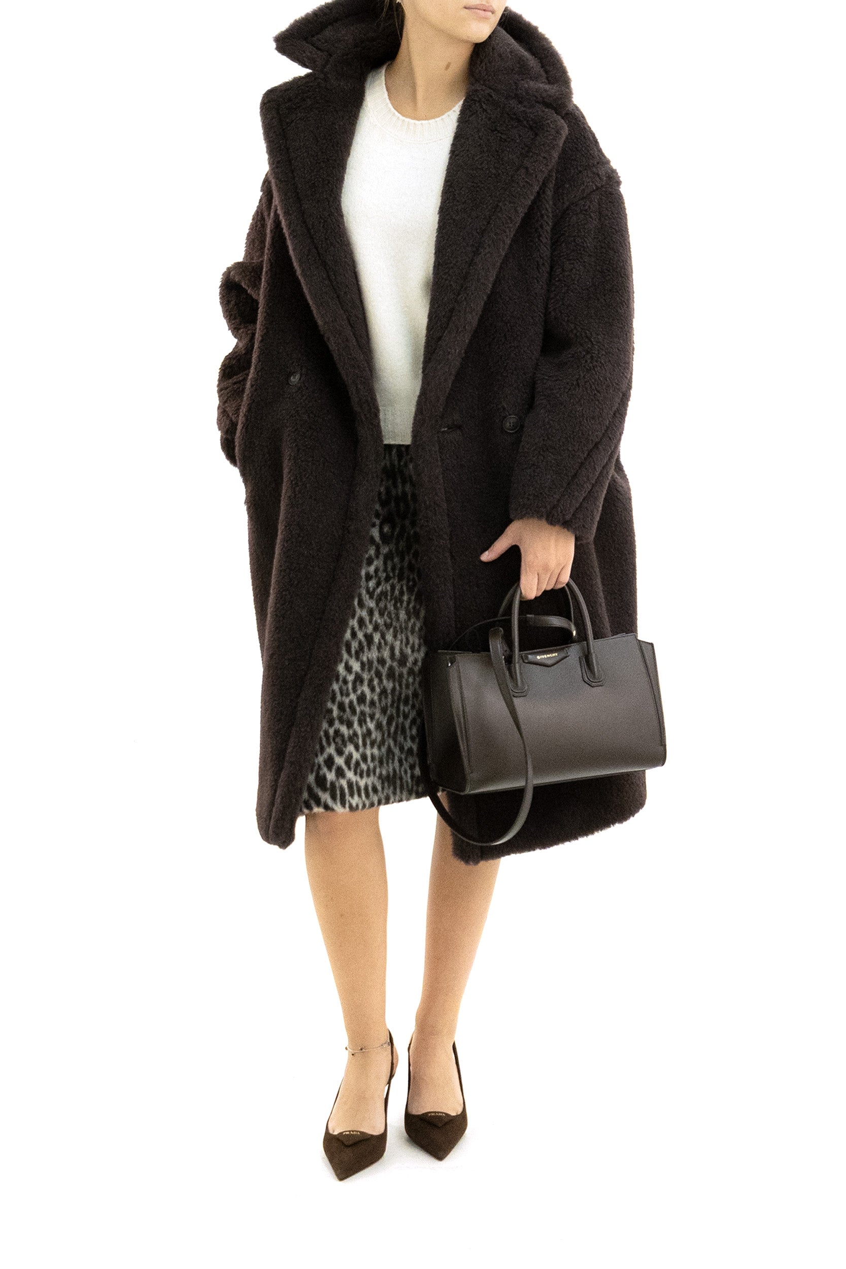 Cappotto Teddy in alpaca di colore marrone<BR/> TEDGIRL 014 MAX MARA 