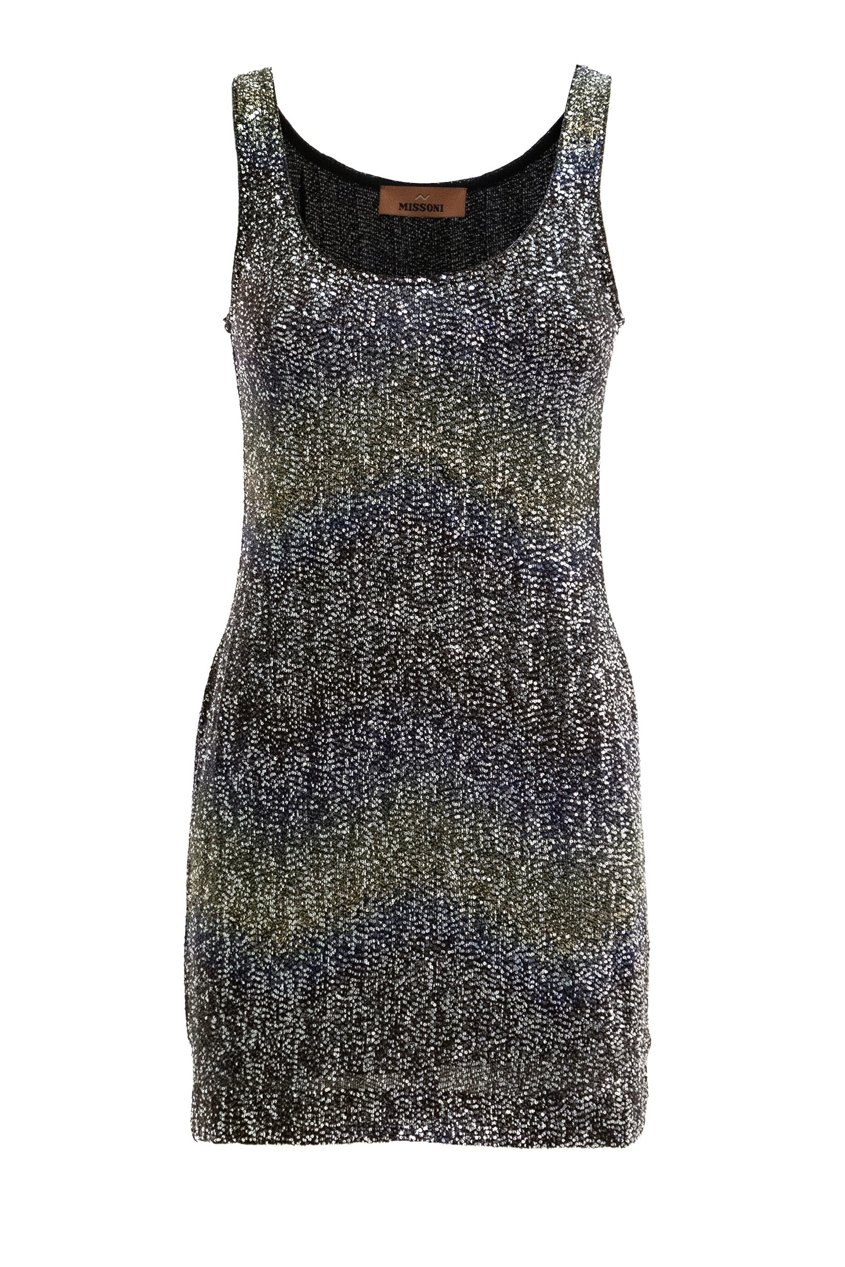 Mini-abito in maglia dégradé con paillettes multicolore<BR/> DS26WG0X-BC006G S91SZ MISSONI 